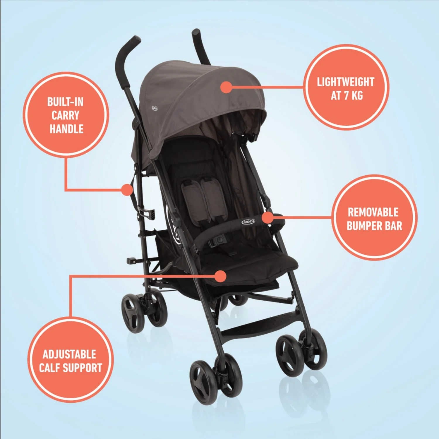 Graco Black Grey Travelite - Image 6