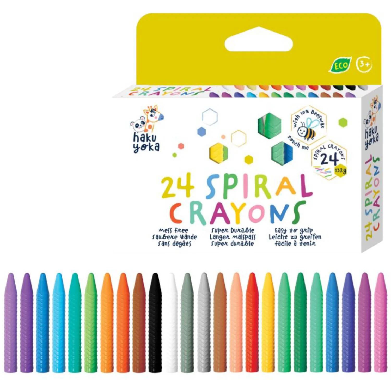 Haku Yoka Spiralformede Farvekridt 24 Styk