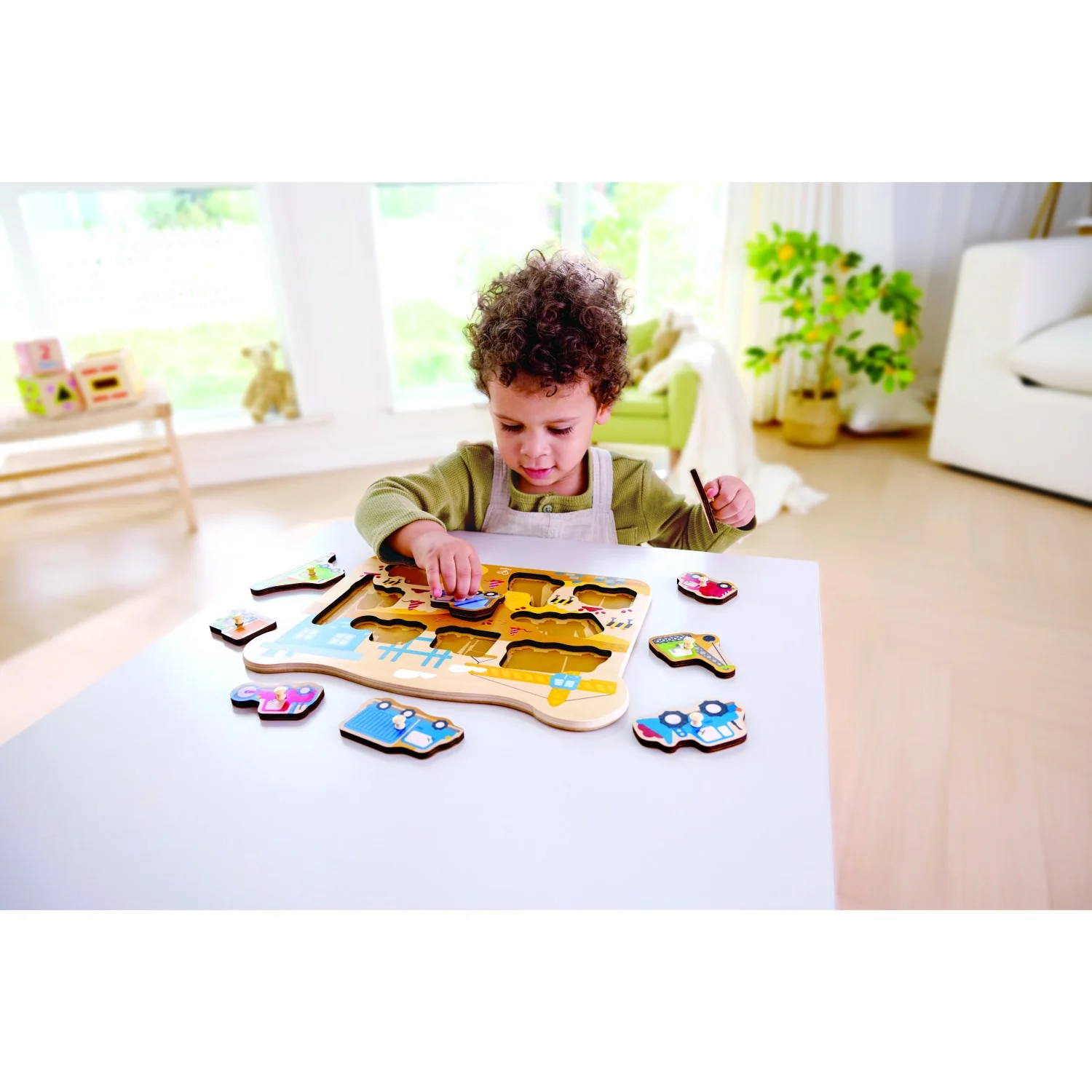 Hape Construction Vehicles Peg Puzzle - Image 5