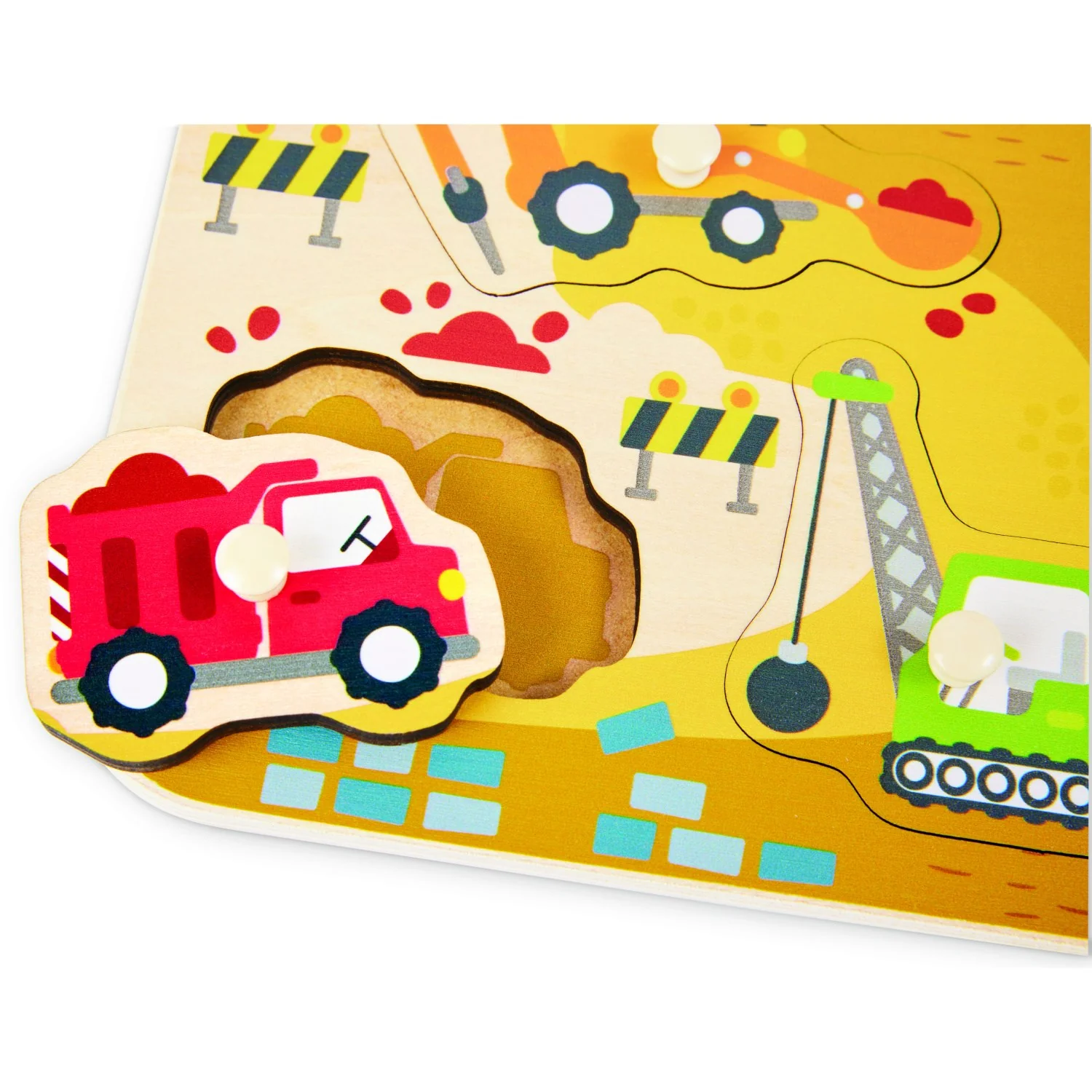 Hape Construction Vehicles Peg Puzzle - Image 6