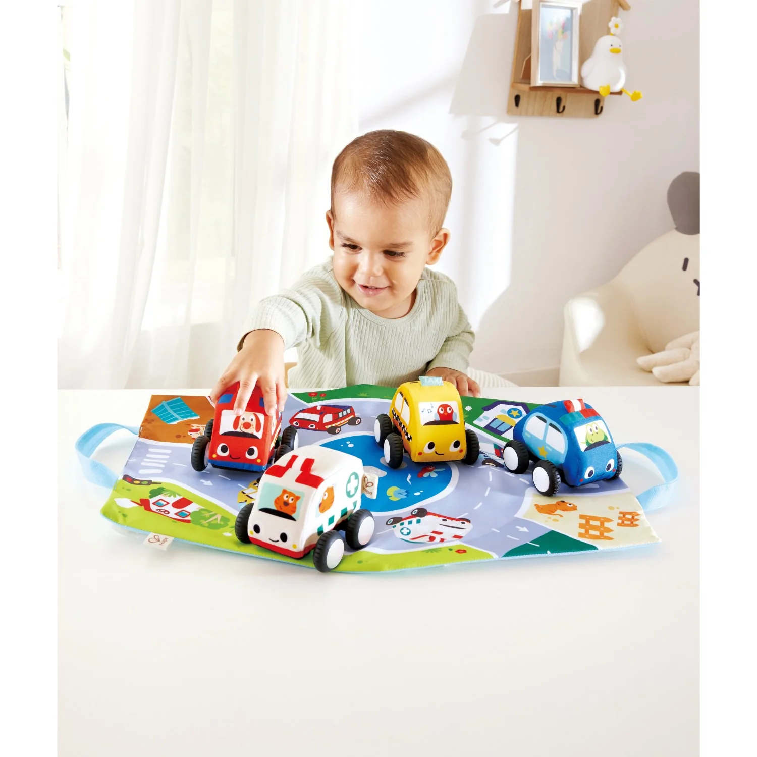Hape Pull-Back Plush Car Set - Image 15