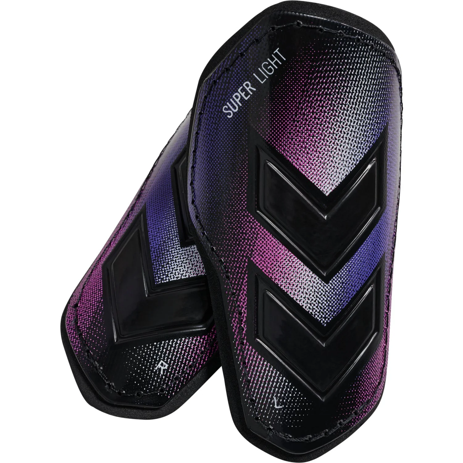 Hummel Black/Blue/Pink Shin Guards Super Light - Image 2