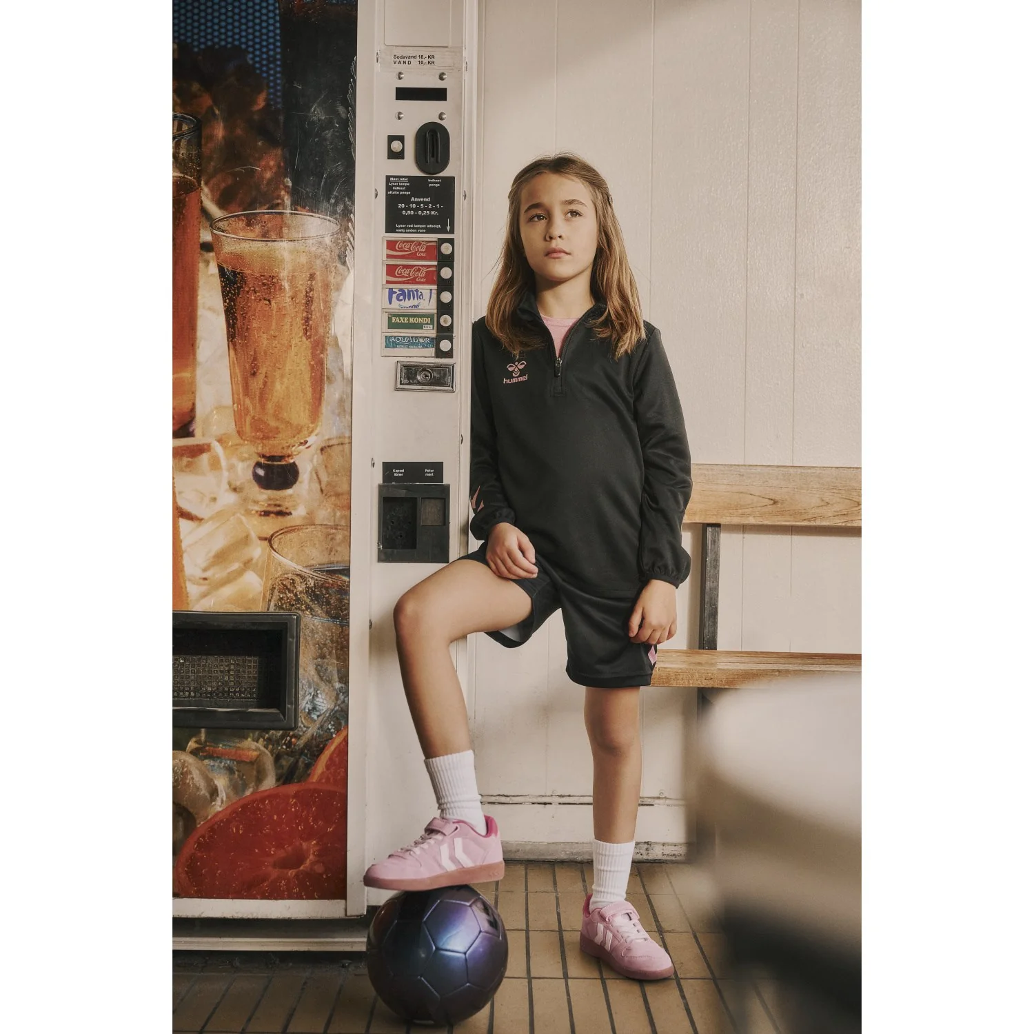 Hummel Black/Bridal Rose Shimmer Half Zip Kids - Image 5