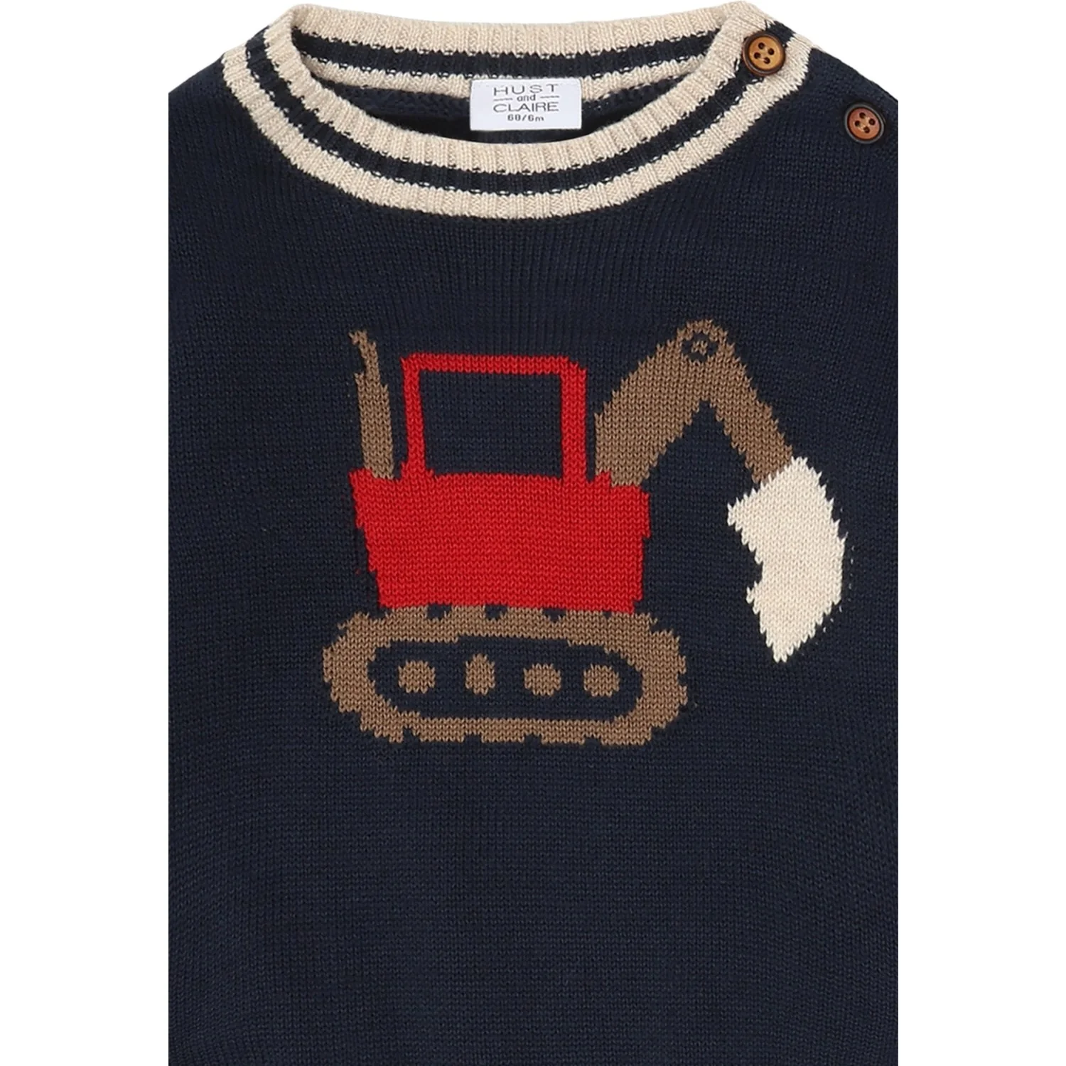 Hust & Claire More Navy Pilou Knit Backhoe - Image 2