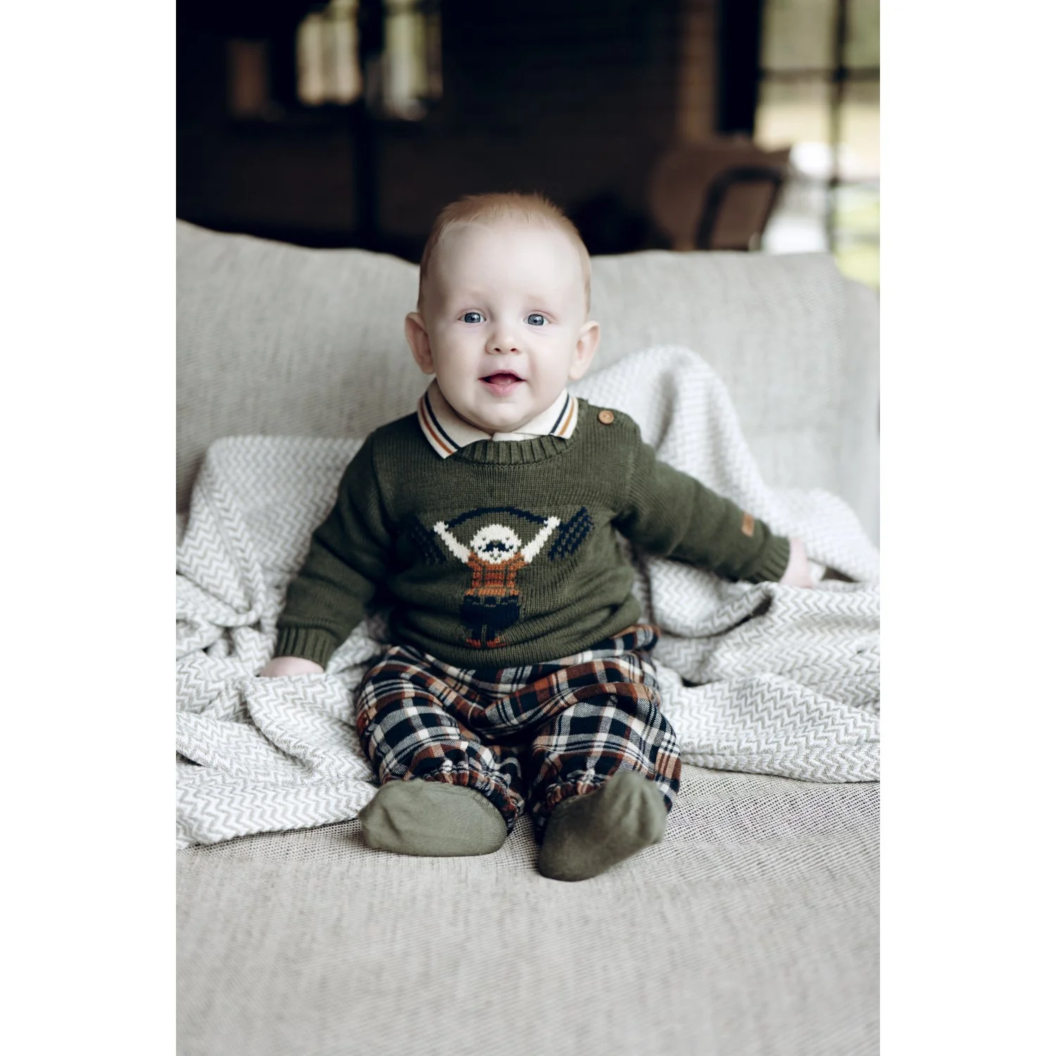 Hust & Claire More Navy Tobby Urban Check - Image 2