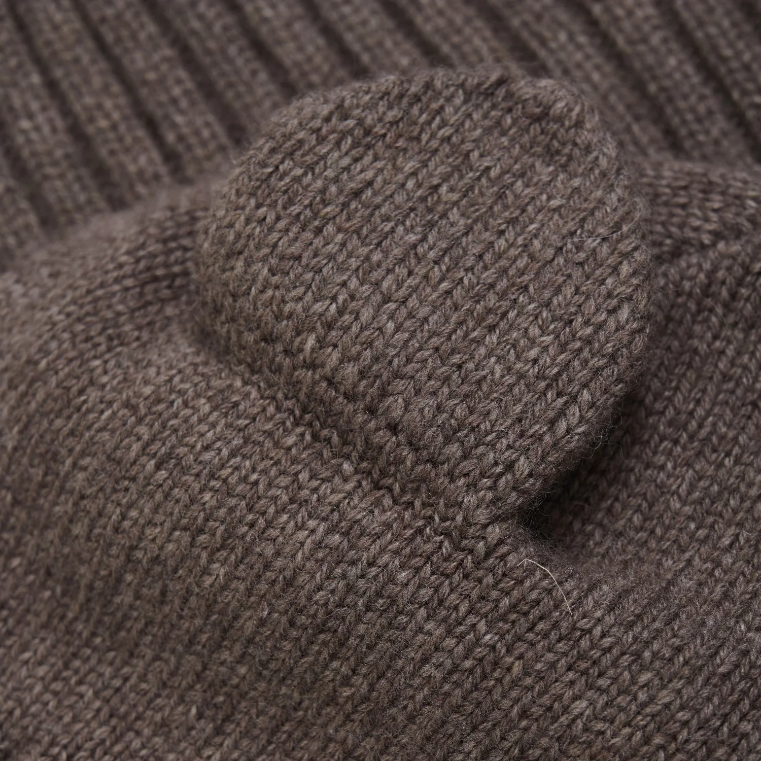 Huttelihut Brown Melange Balaclava Ears Wool Knit - Image 2