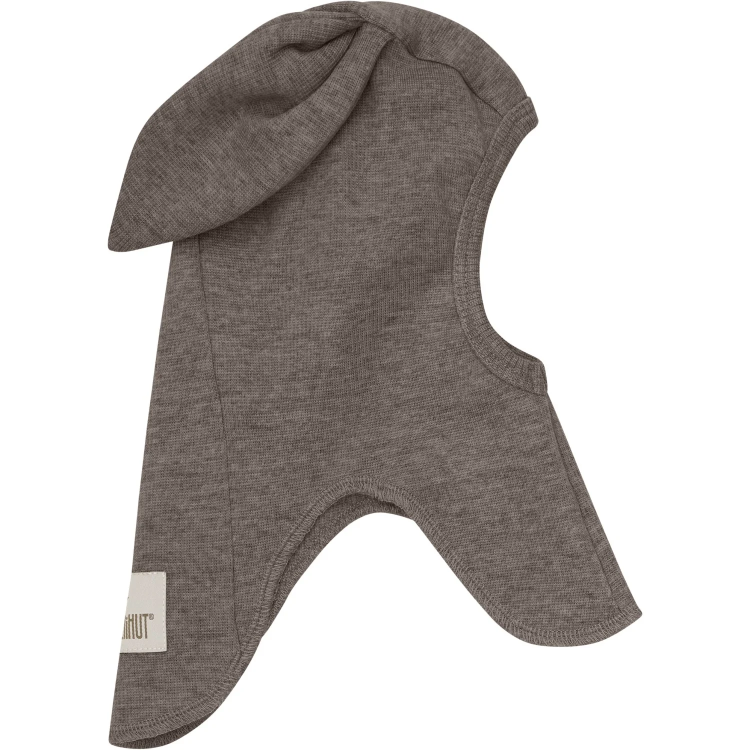 Huttelihut Brown Melange Balaclava Ears Wool Rib - Image 4