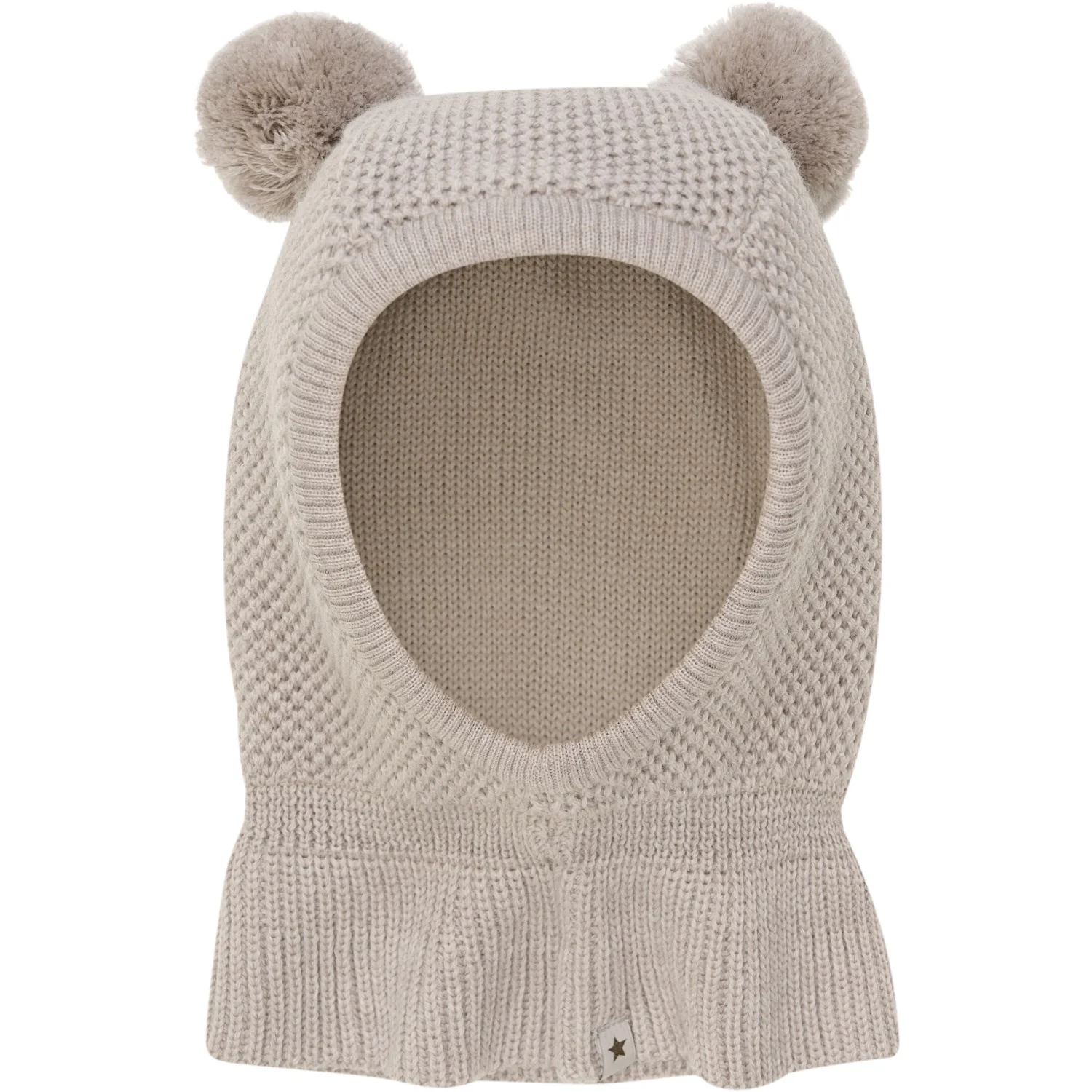 Huttelihut Camel Melange Balaclava Windstop Pompoms