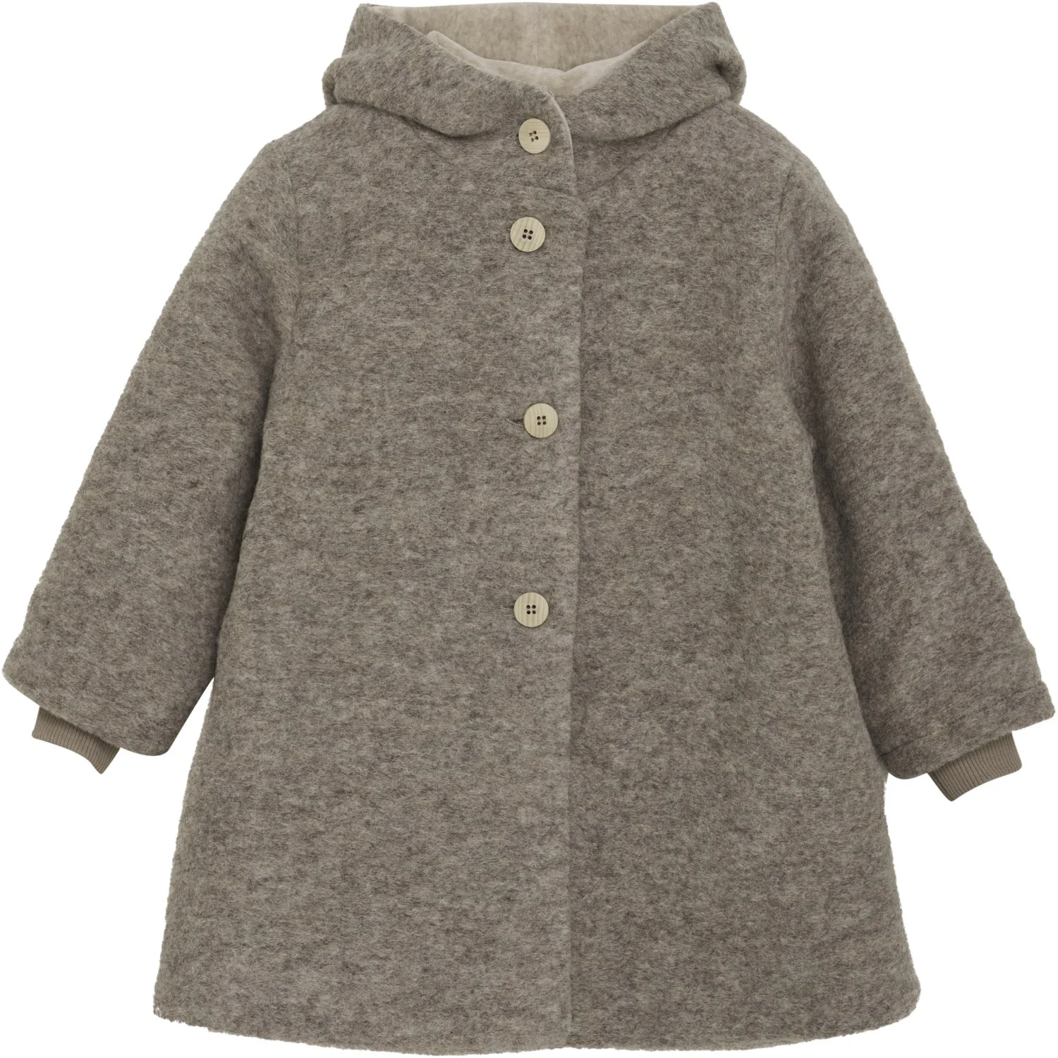 Huttelihut Camel Melange Coat Hood Wool W. Lining