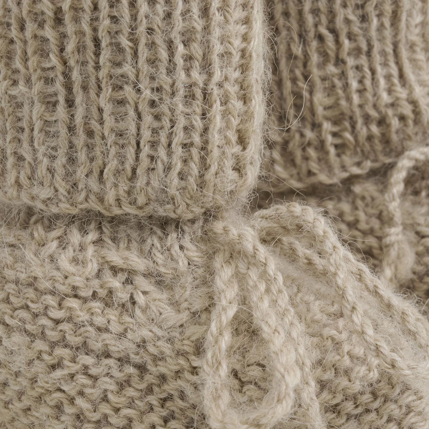 Huttelihut Camel Melange Footies Alpaca Wool Knit - Image 2