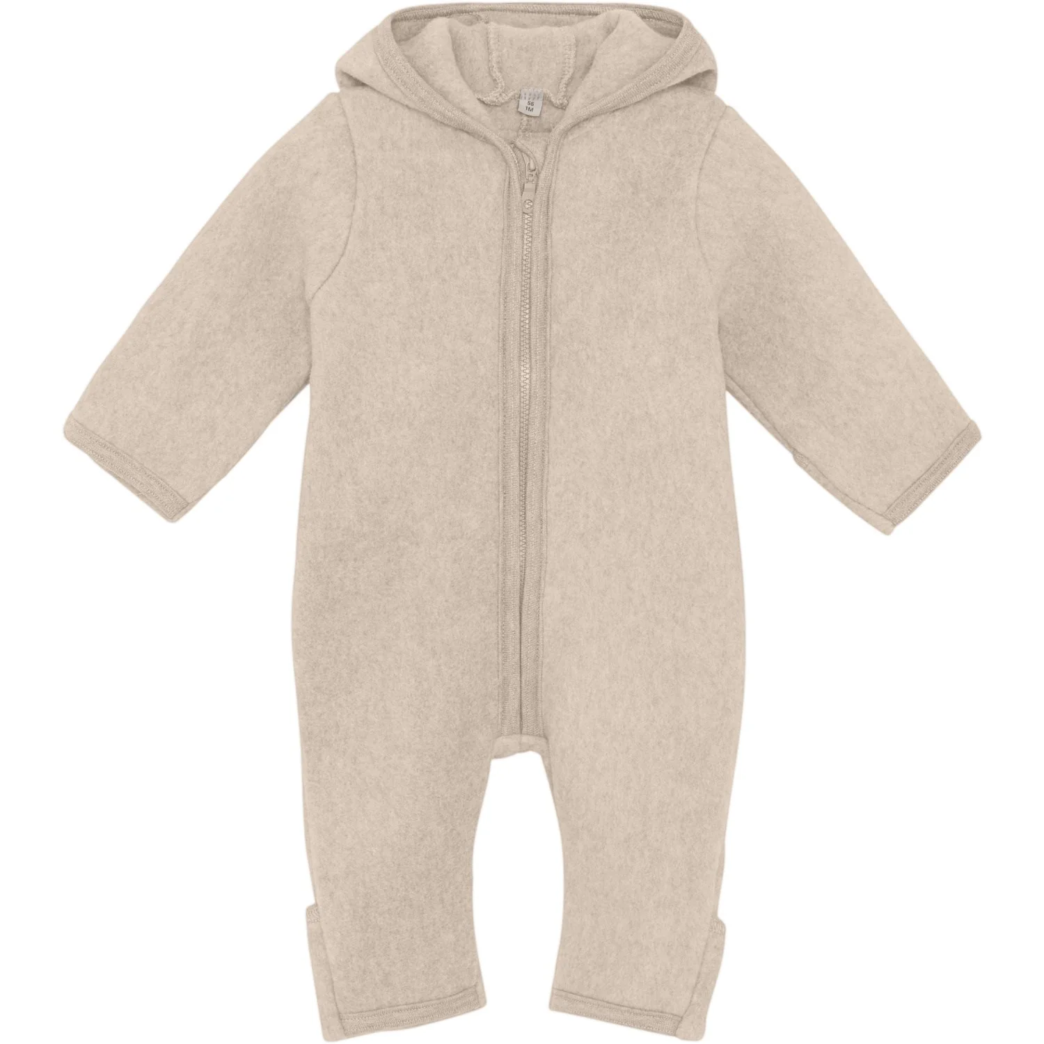 Huttelihut Camel Melange Pram Suit Ears Cot. Fleece