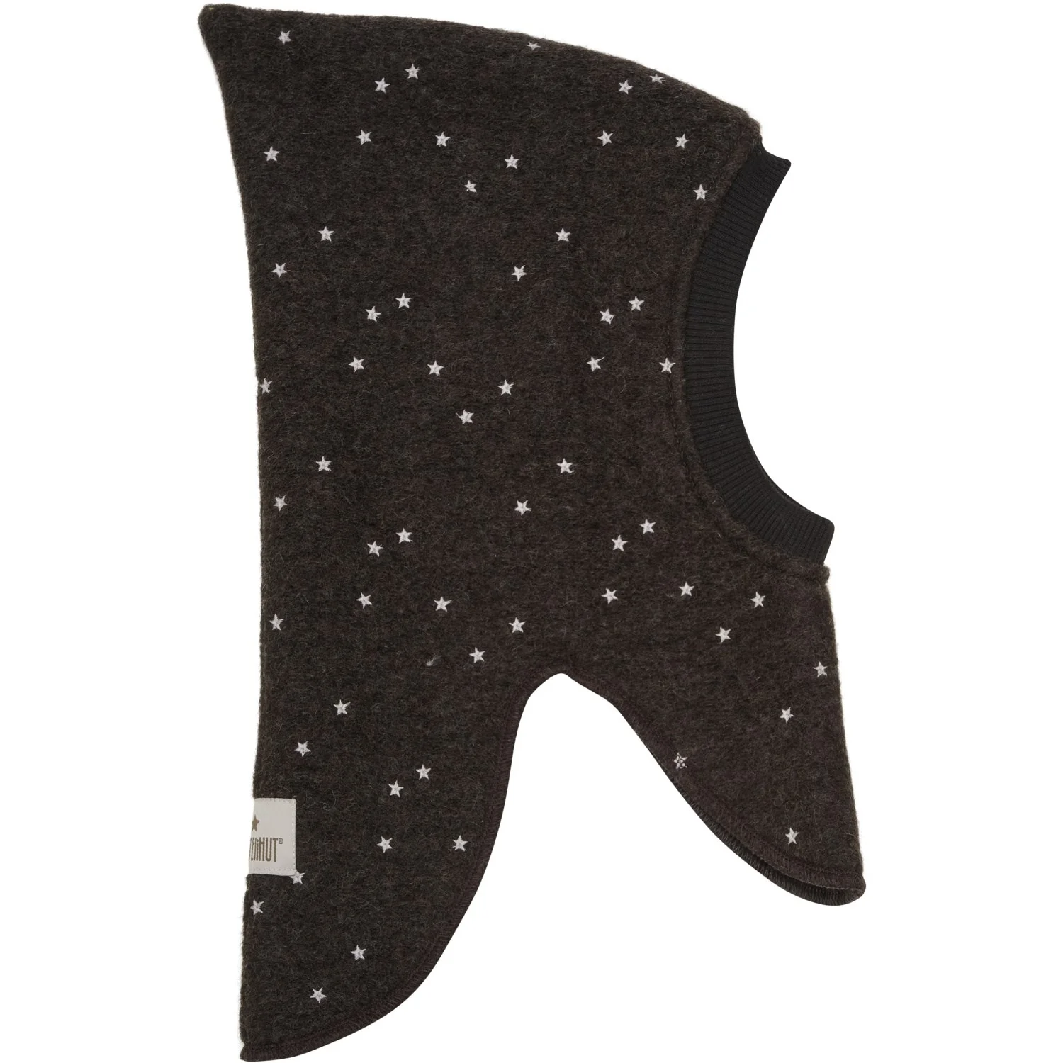 Huttelihut Dark Brown Melange Balaclava All Over Emb. Wool - Image 3