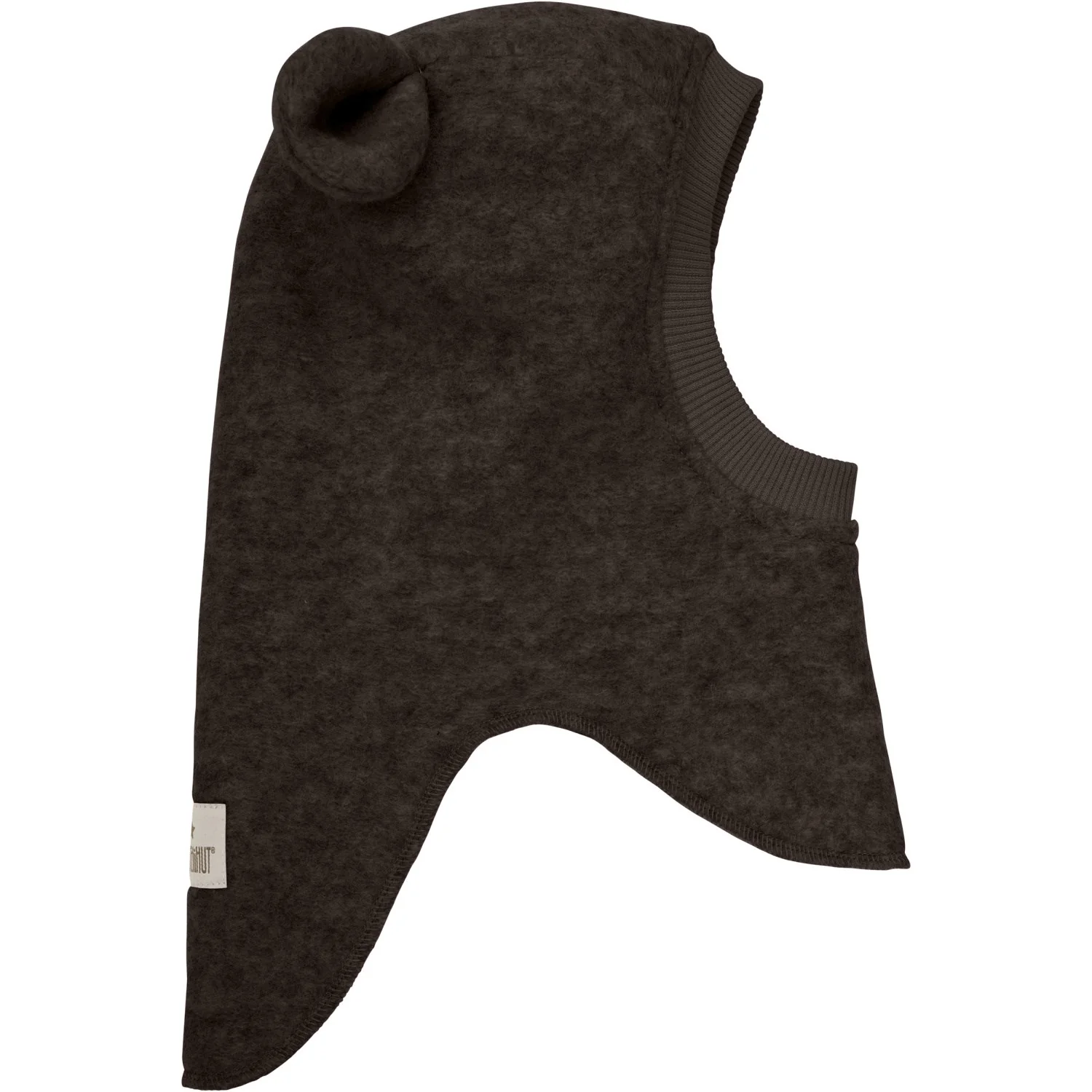 Huttelihut Dark Brown Melange Balaclava Ears Wool - Image 3