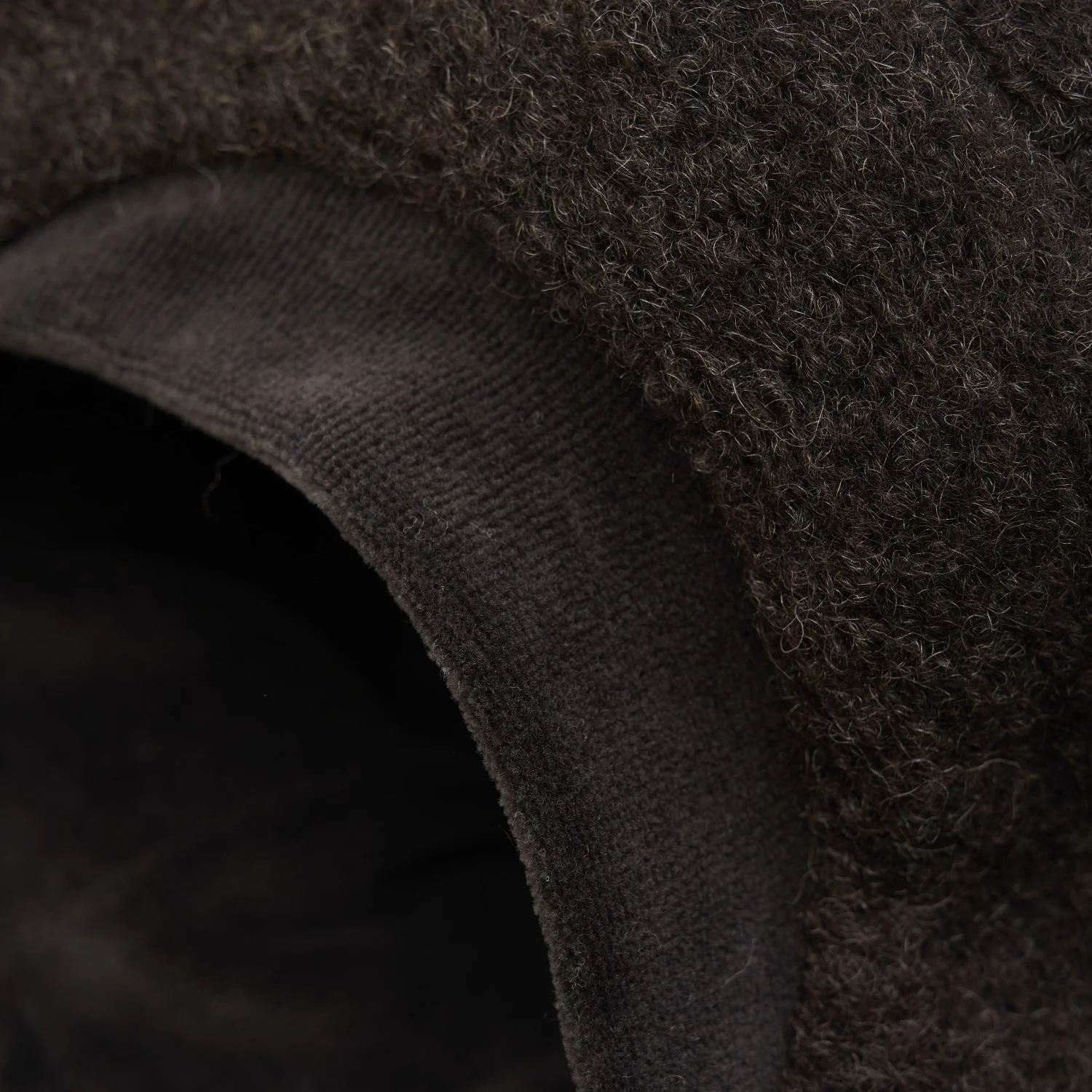 Huttelihut Dark Brown Melange Hat Wool W. Velour Lining - Image 2