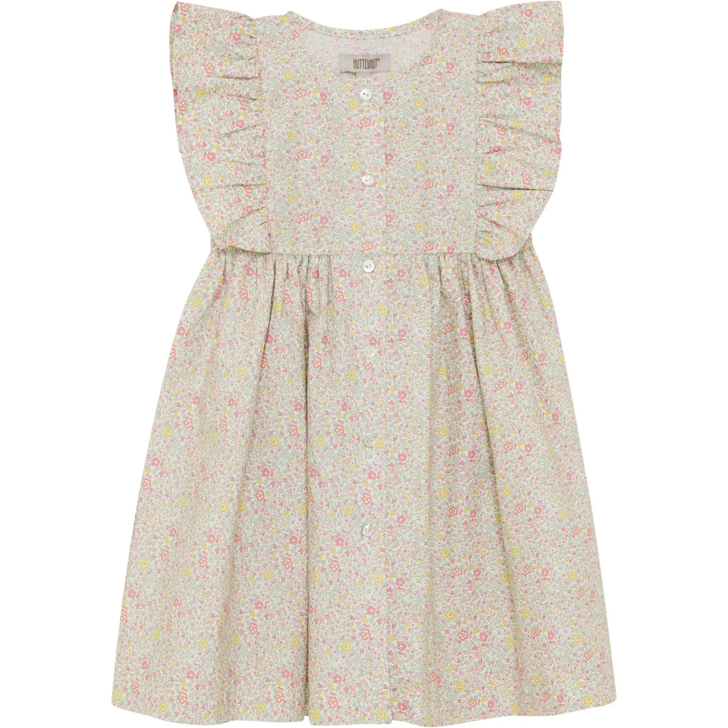 Huttelihut Double Cream Dress Ss In Liberty Fabric