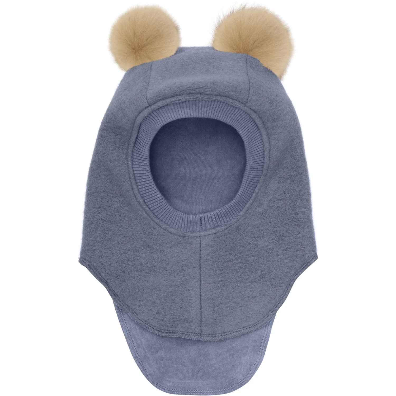 Huttelihut Folkstone Gray Balaclava Wool Alpaca Pompoms