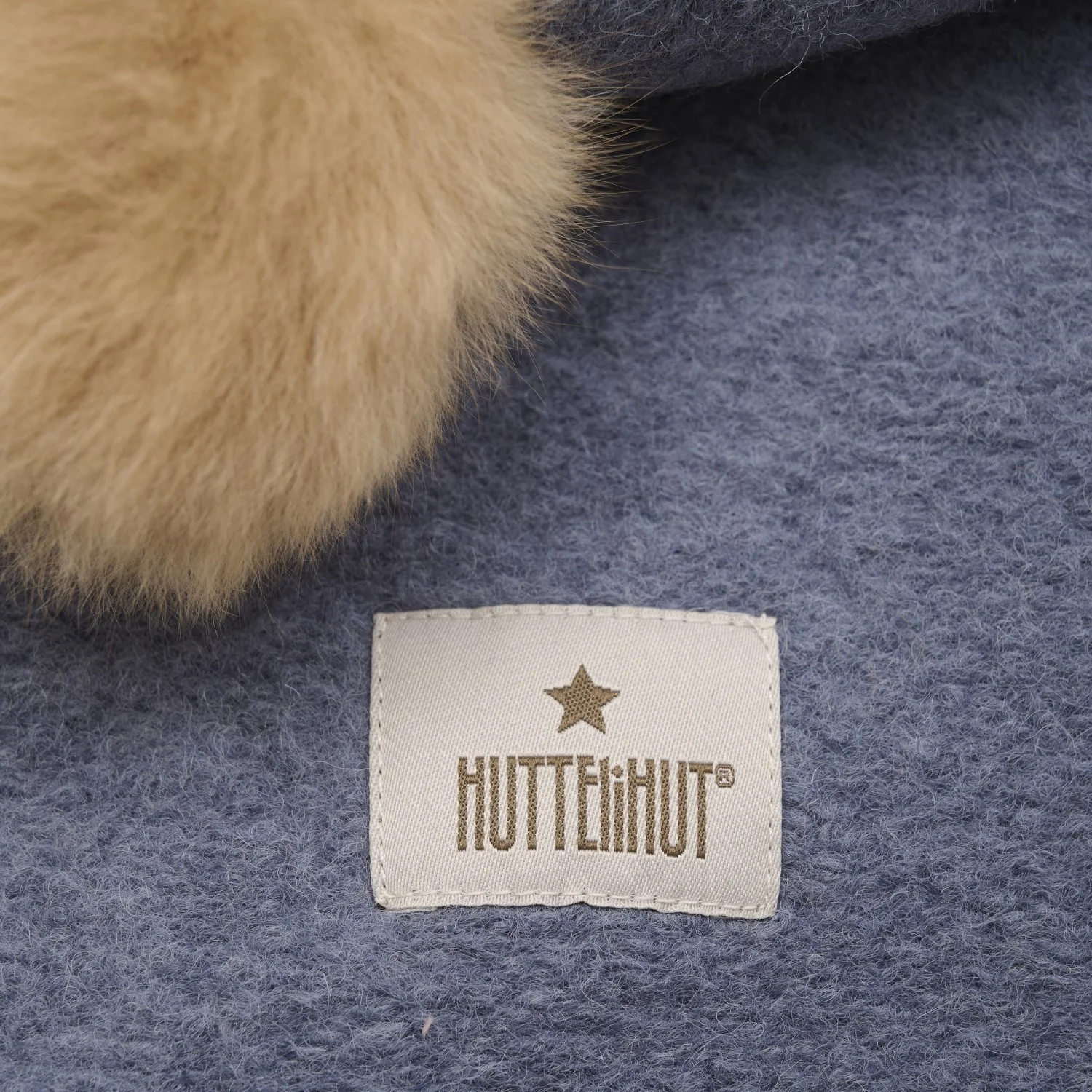 Huttelihut Folkstone Gray Balaclava Wool Alpaca Pompoms - Image 2