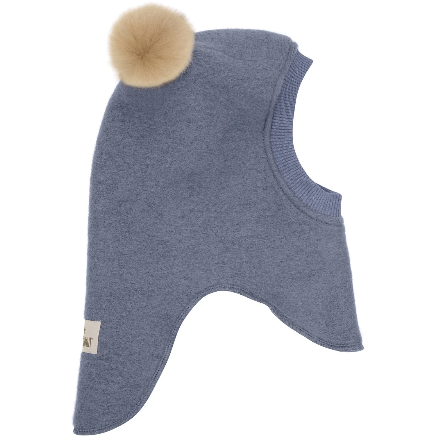 Huttelihut Folkstone Gray Balaclava Wool Alpaca Pompoms - Image 3