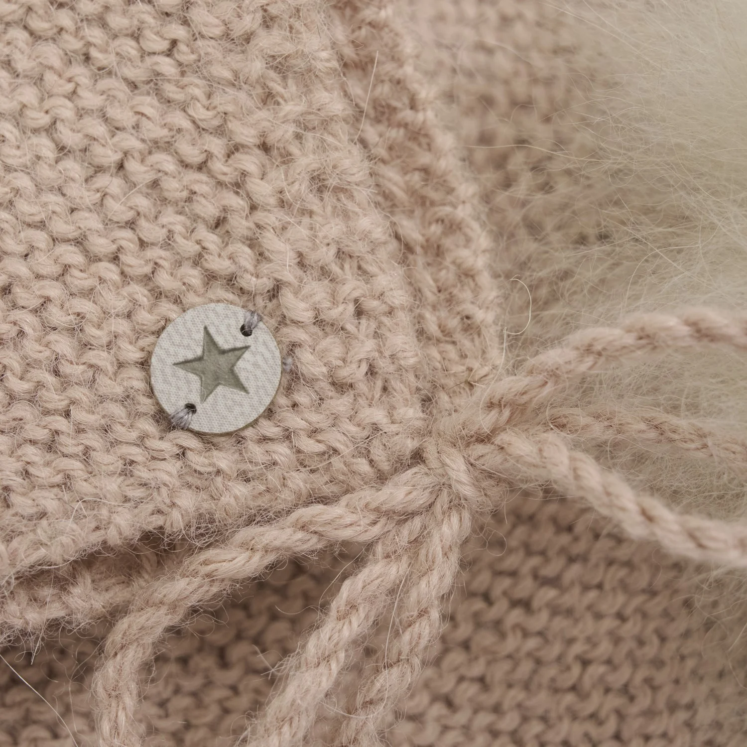 Huttelihut Mahogany Rose Bonnet Wool Knit Alpaca Pompom - Image 2