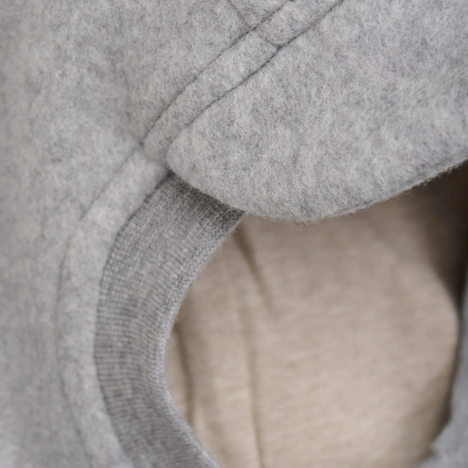 Huttelihut Medium Grey Melange Balaclava Cotton Fleece W. Lin - Image 2