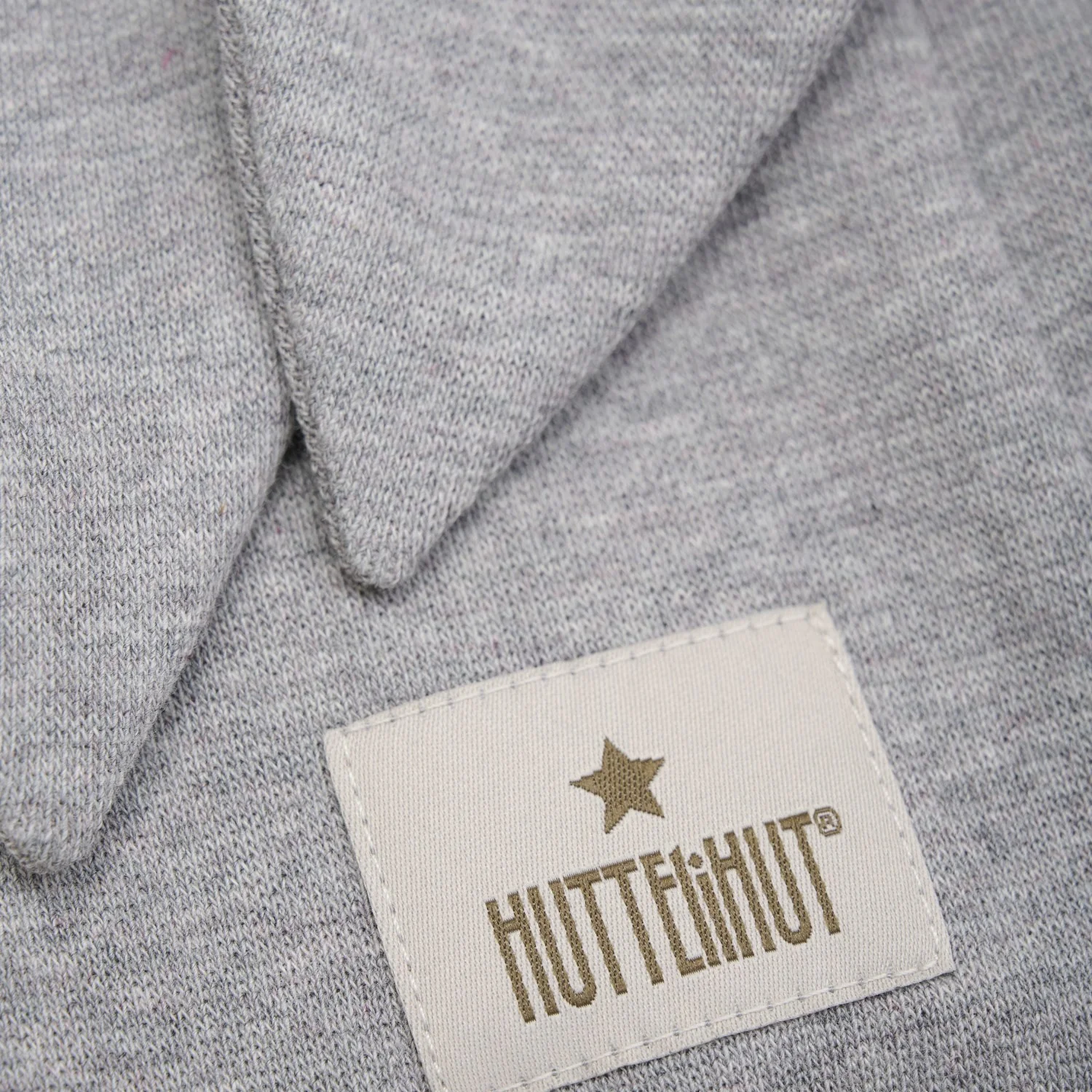 Huttelihut Medium Grey Melange Balaclava Ears Cotton Rib - Image 2