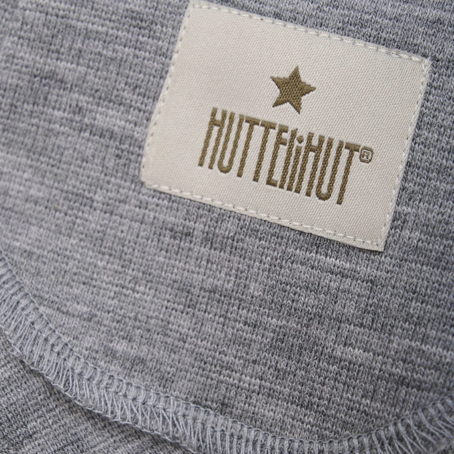 Huttelihut Medium Grey Melange Balaclava Ears Wool Rib - Image 2