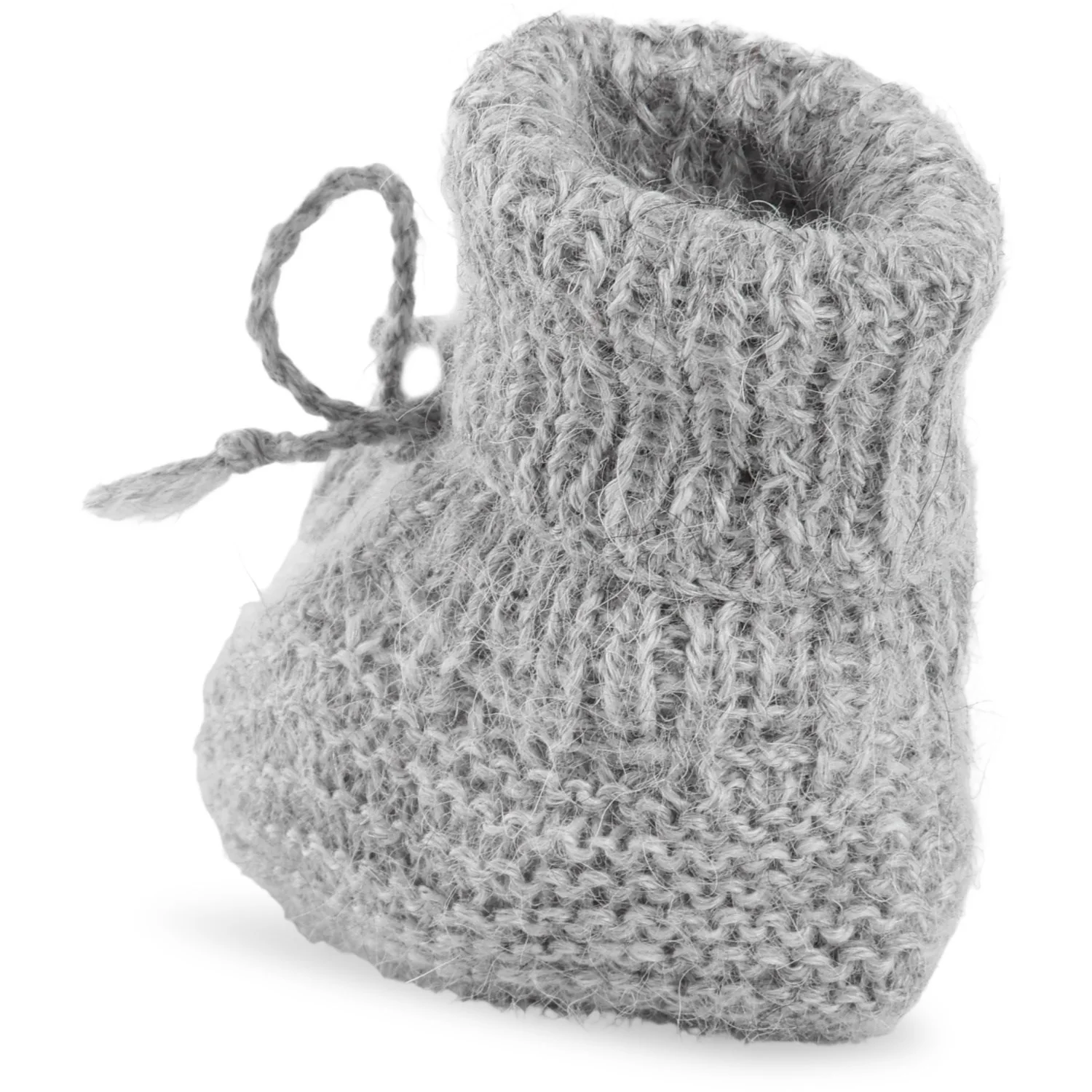 Huttelihut Medium Grey Melange Footies Alpaca Wool Knit - Image 3