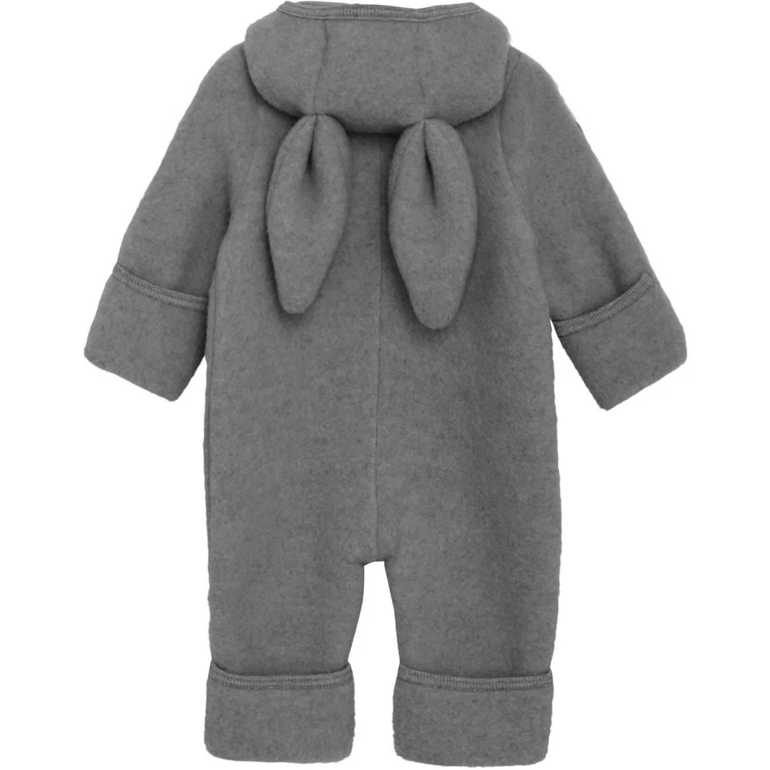 Huttelihut Medium Grey Melange Pram Suit Ears Wool Fleece - Image 2