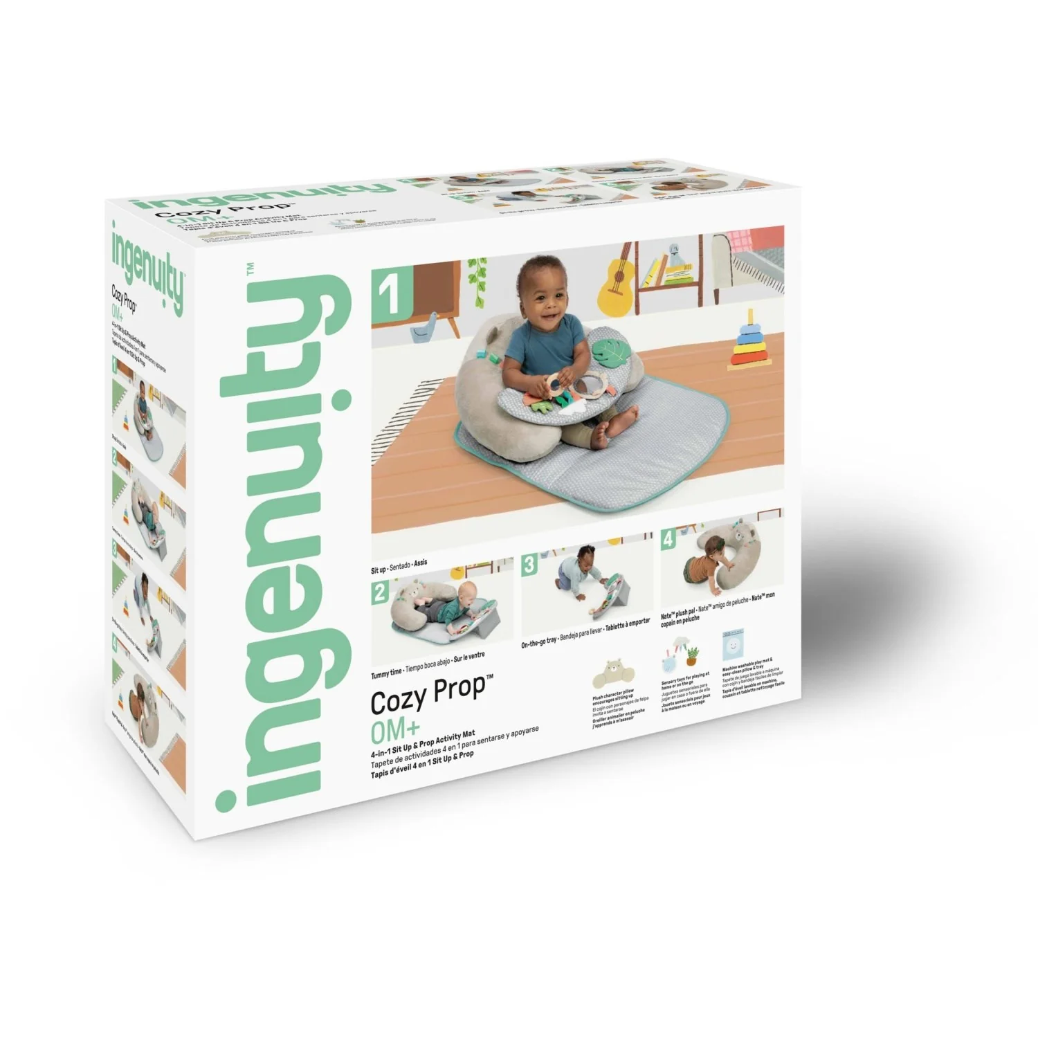 Ingenuity Cozy Prop™ 4-In-1 Sit Up & Prop Activity Mat Nate™ - Image 8