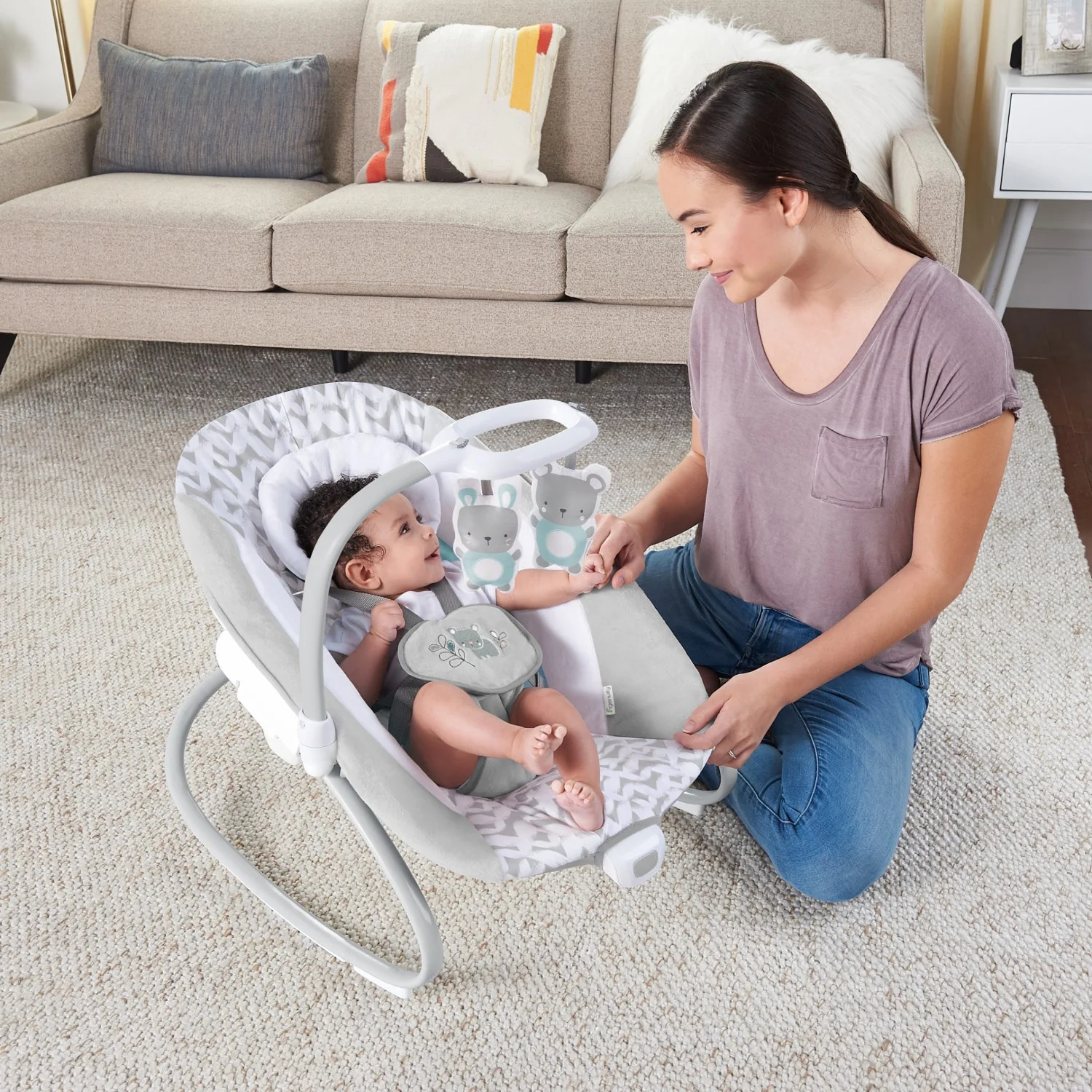 Ingenuity Grey Simplecomfort™ Compact Soothing Swing & Rocker™ - Raylan™ - Image 4