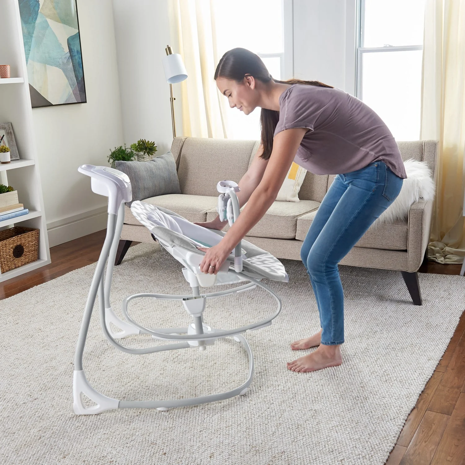 Ingenuity Grey Simplecomfort™ Compact Soothing Swing & Rocker™ - Raylan™ - Image 5