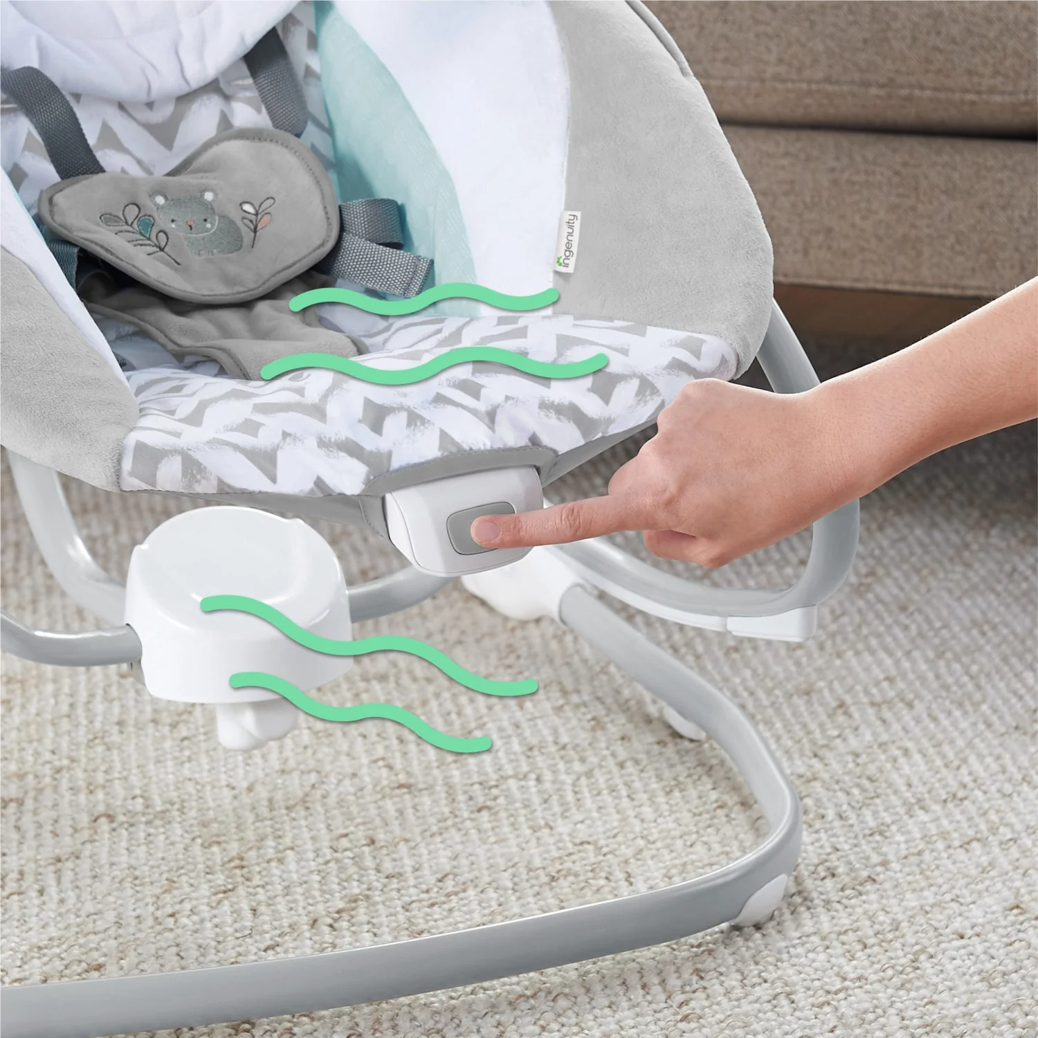 Ingenuity Grey Simplecomfort™ Compact Soothing Swing & Rocker™ - Raylan™ - Image 7
