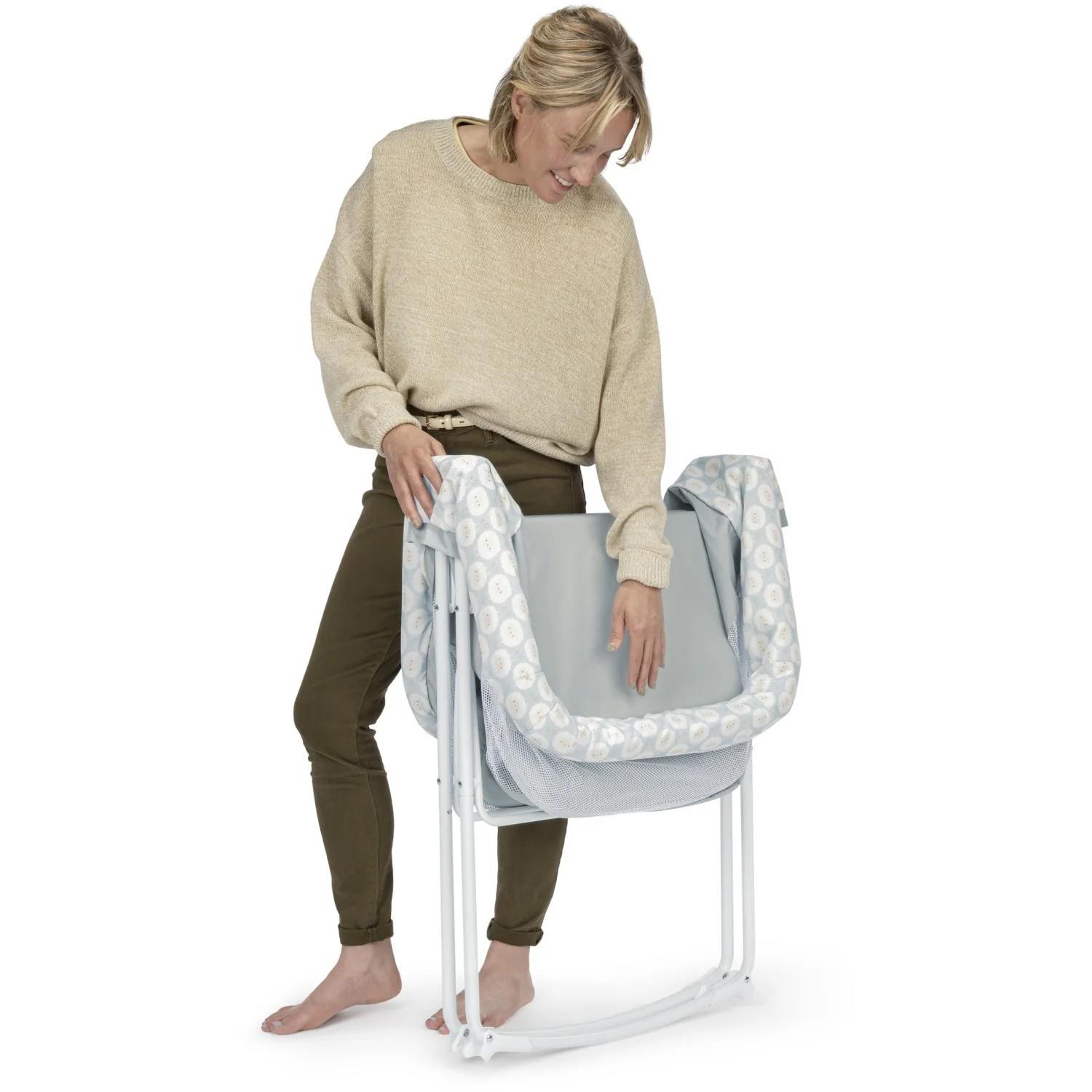 Ingenuity Grey Crib "Soothe & Stow" - Image 3