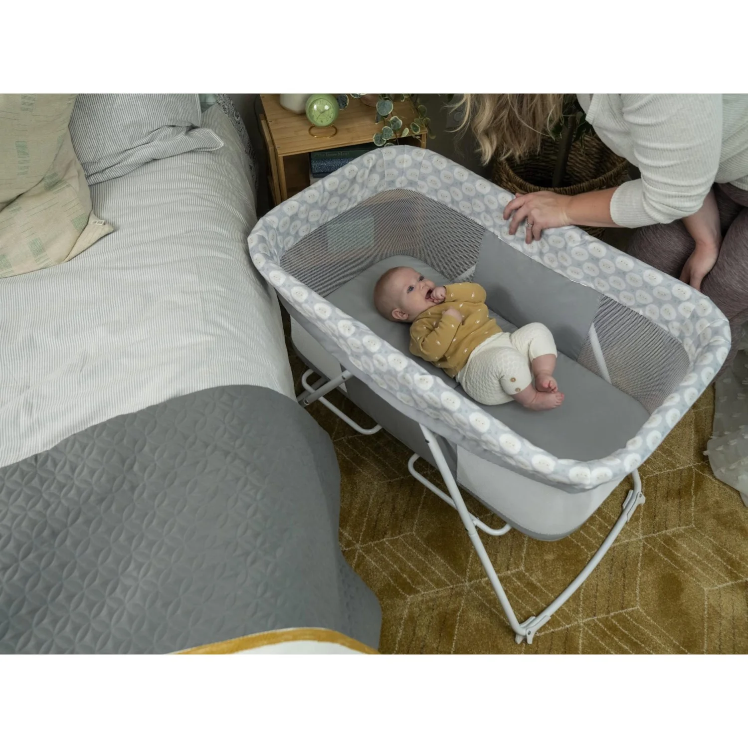 Ingenuity Grey Crib "Soothe & Stow" - Image 6