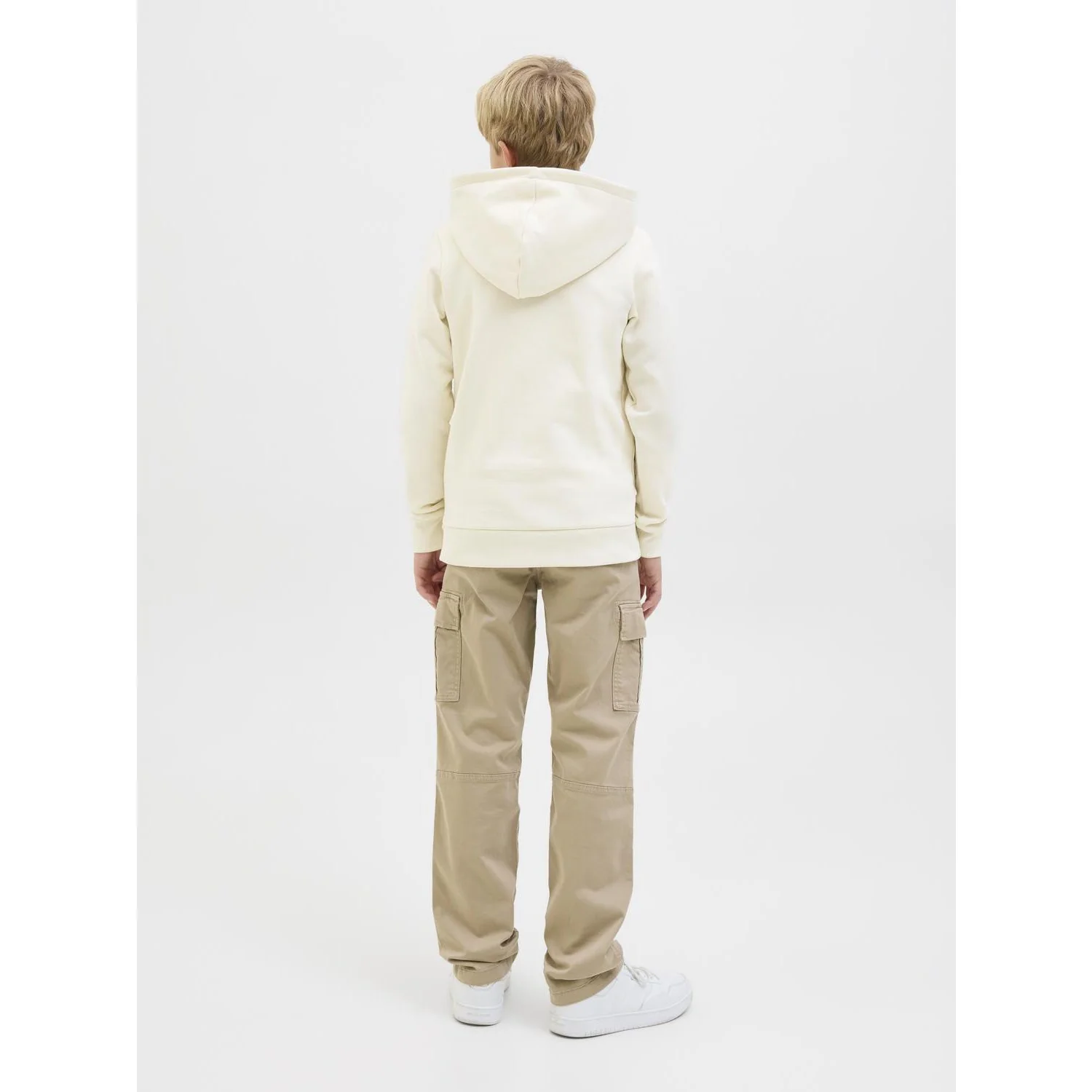 Jack & Jones Junior Antique White Jjari Branding Sweat Hood Jnr - Image 2