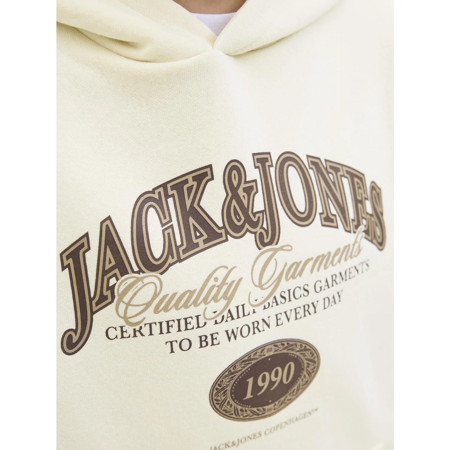 Jack & Jones Junior Antique White Jjari Branding Sweat Hood Jnr - Image 3