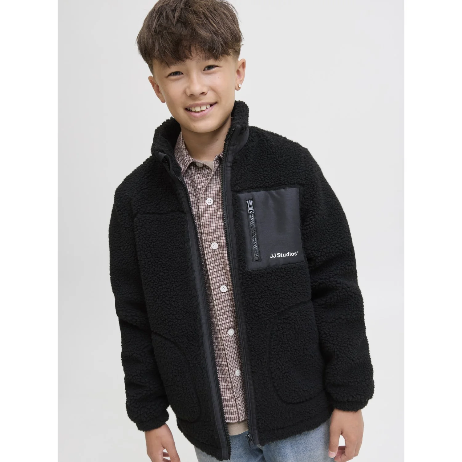 Jack & Jones Junior Black Jjesoho Teddy Jacket Sn Jnr - Image 9