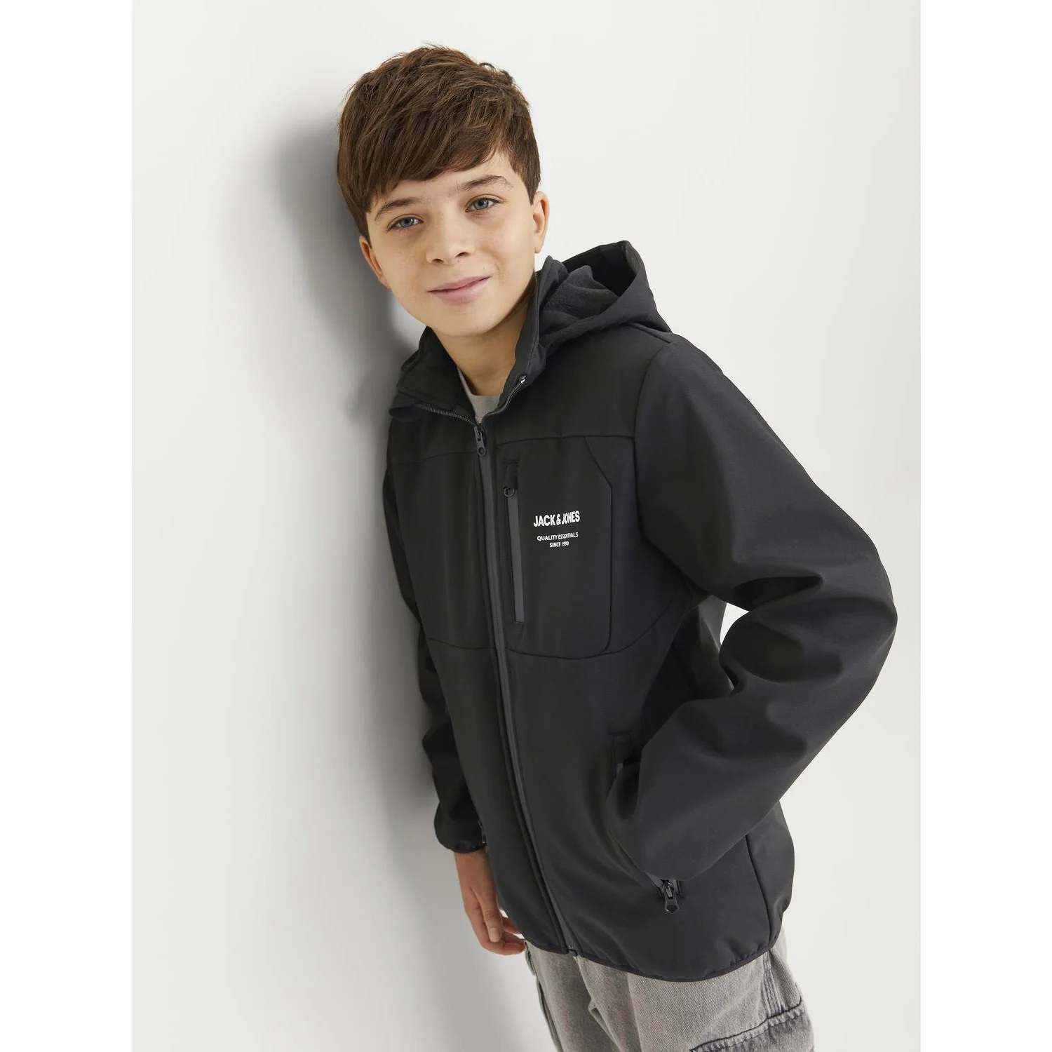 Jack & Jones Junior Black Jjetheo Softshell Jacket Noos Jnr - Image 3