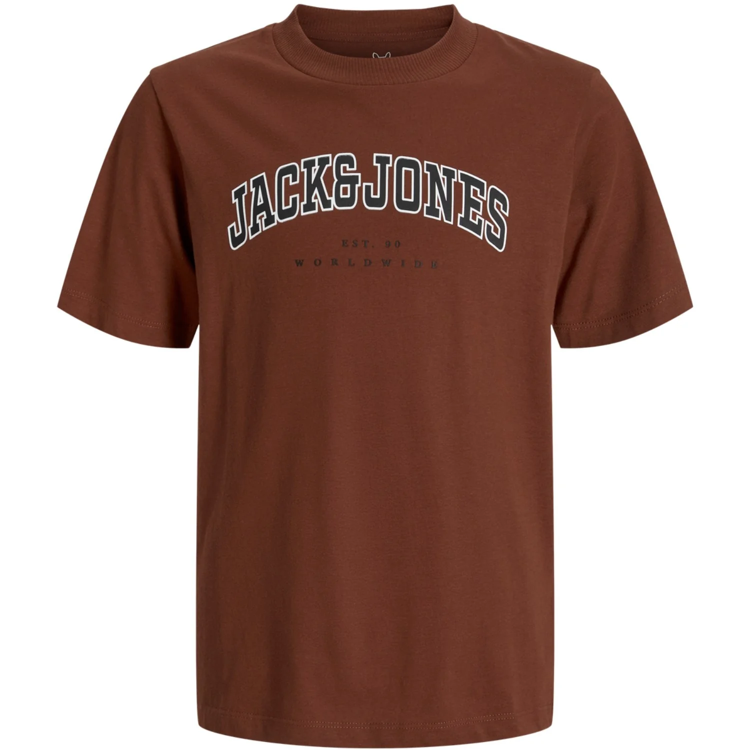 Jack & Jones Junior Burnt Henna Jjecaleb Varsity Tee Ss O-Neck Noos Jnr