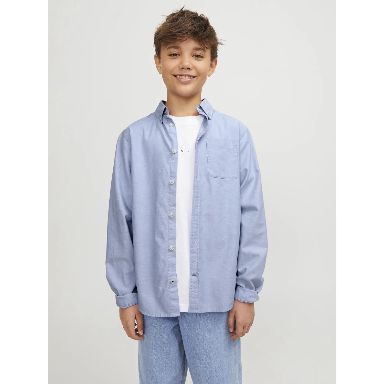 Jack & Jones Junior Cashmere Blue Jjeoxford Shirt L/S Noos Jnr - Image 2