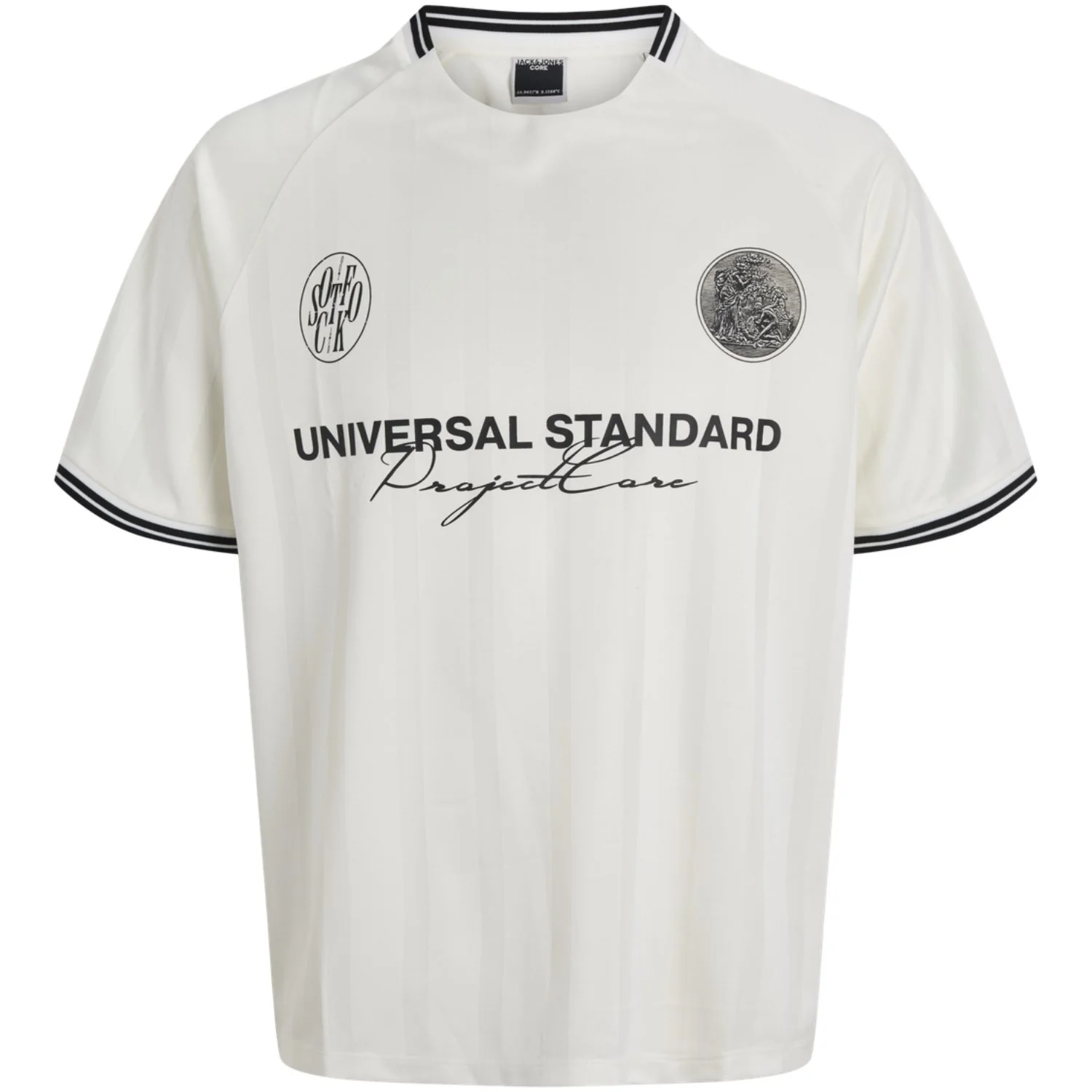 Jack & Jones Junior Cloud Dancer Jcocover Retro Football Tee Ss Jnr