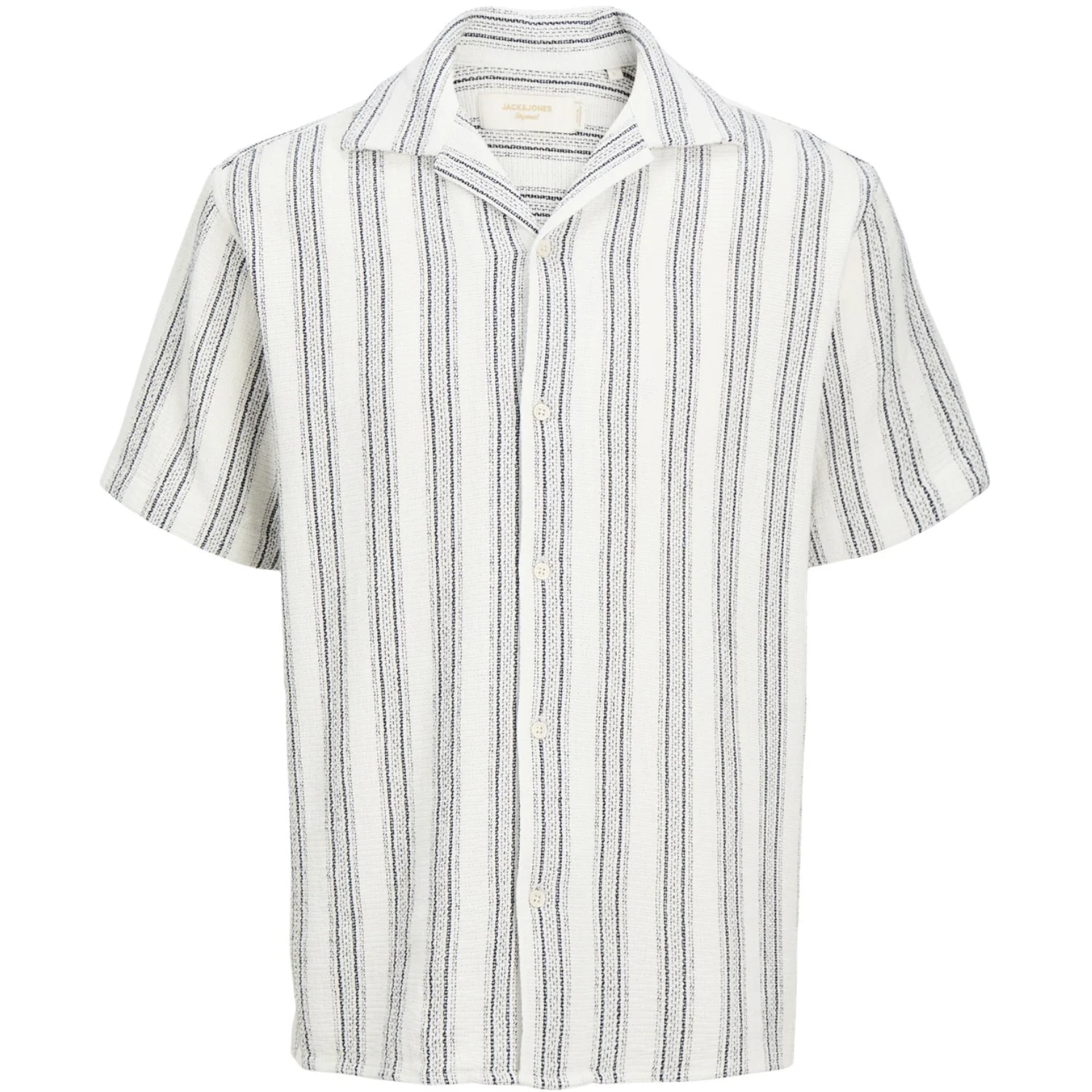 Jack & Jones Junior Cloud Dancer Stripes Jorcoba Stripe Resort Shirt Ss Sn Jnr
