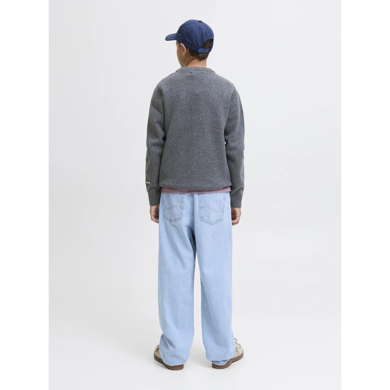 Jack & Jones Junior Dark Grey Melange Jornorrebro Knit Crew Neck Ln Jnr - Image 3