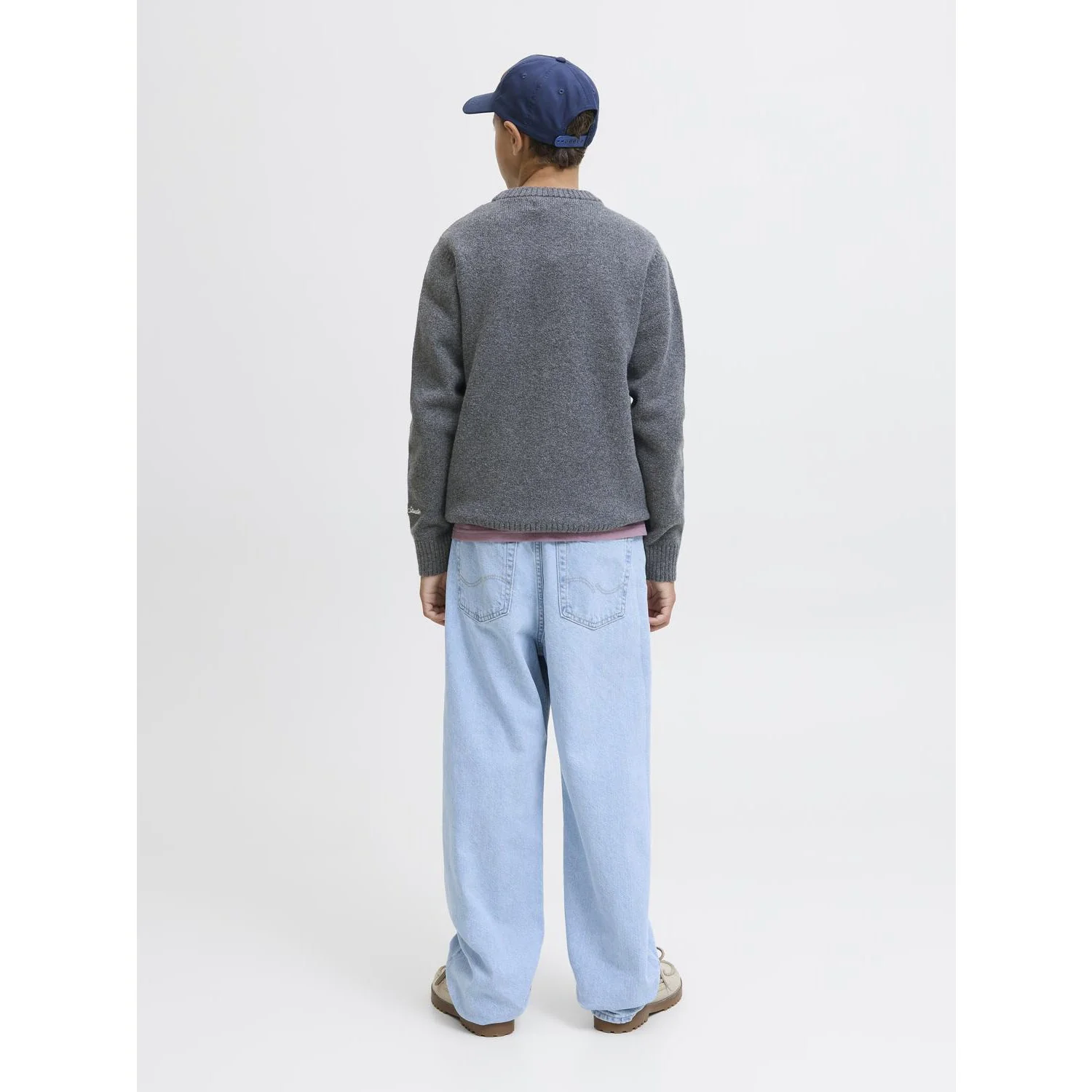 Jack & Jones Junior Dark Grey Melange Jornorrebro Knit Crew Neck Ln Jnr - Image 7