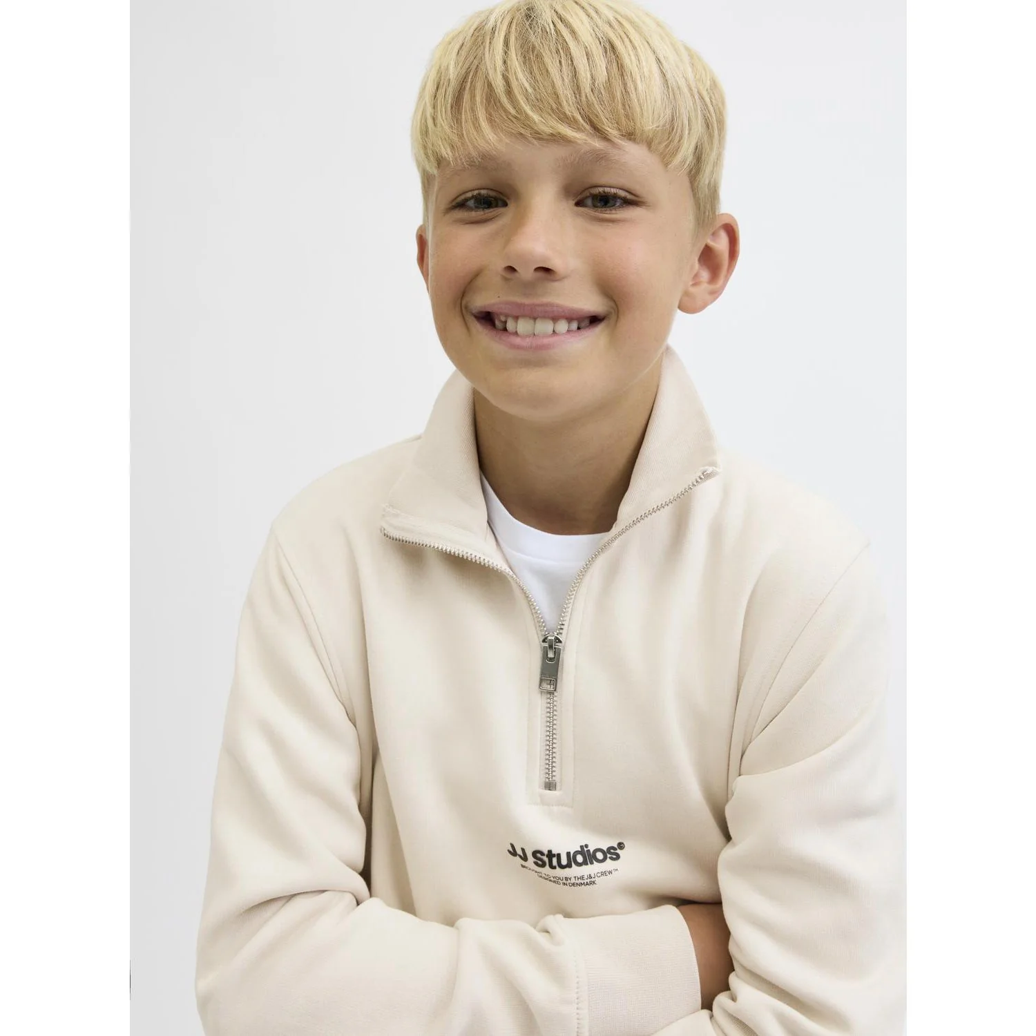 Jack & Jones Junior Moonbeam Jjesoho Sweat Quarter Zip Hn Noos Jnr - Image 3
