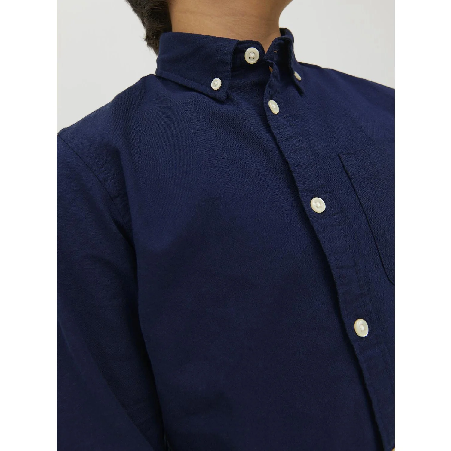 Jack & Jones Junior Navy Blazer Jjeoxford Shirt L/S Noos Jnr - Image 4