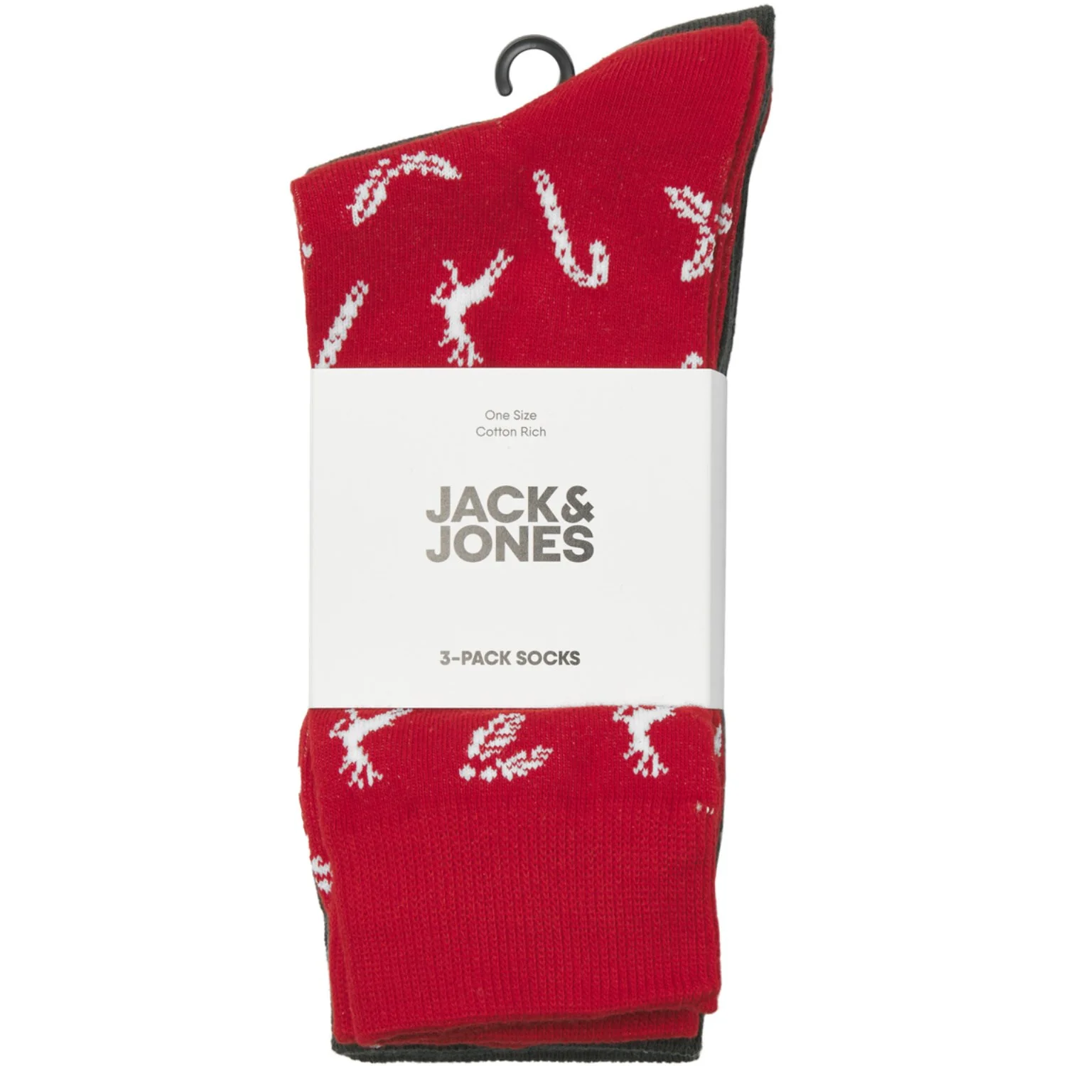 Jack & Jones Junior True Red Jaccane Socks 3 Pack Jnr - Image 2