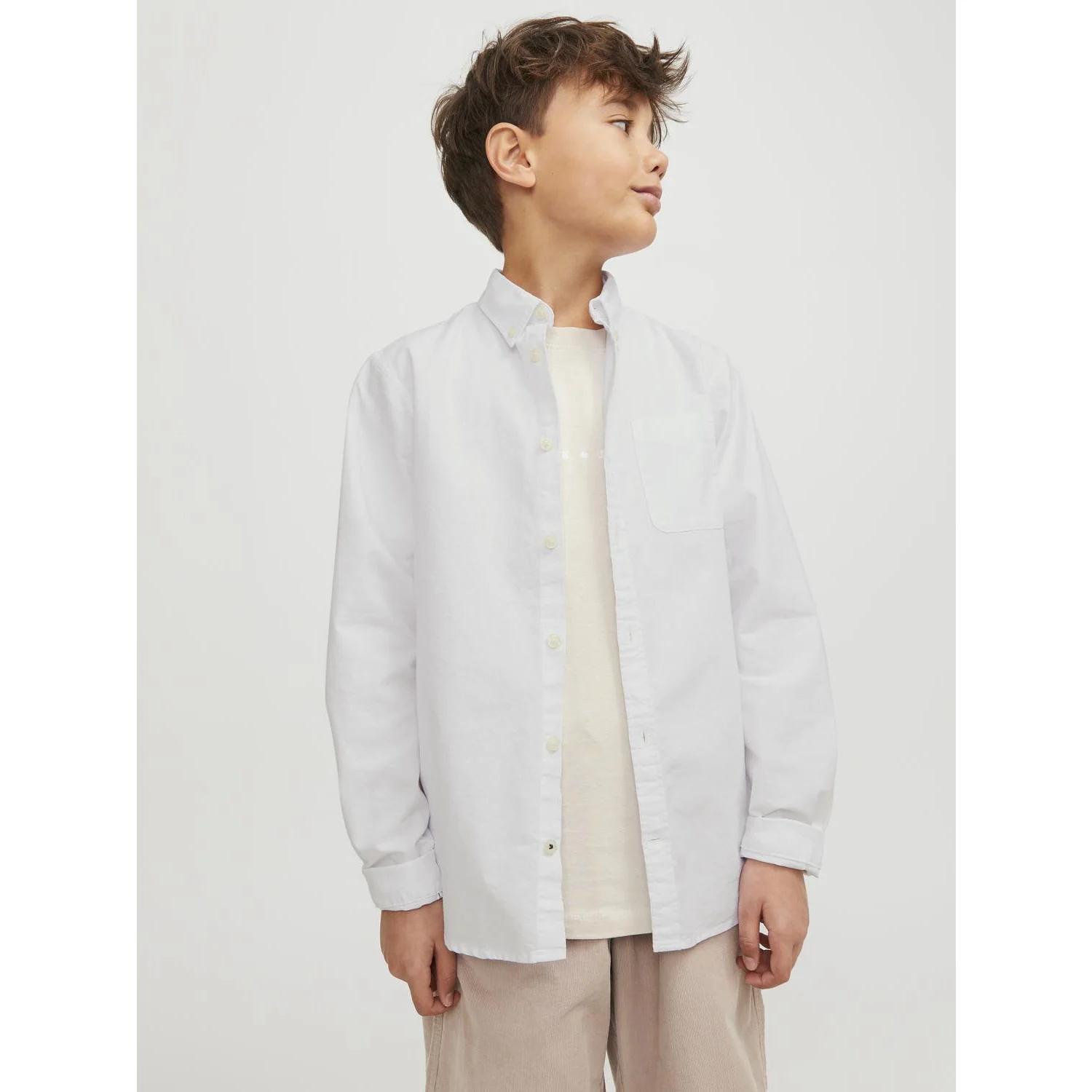 Jack & Jones Junior White Jjeoxford Shirt L/S Noos Jnr - Image 3