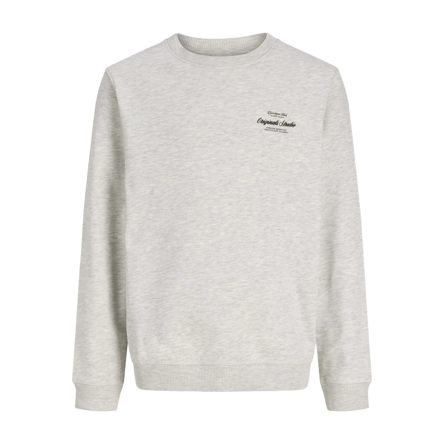 Jack & Jones Junior White Melange Jornorrebro Typo Back Sweat Cn Jnr