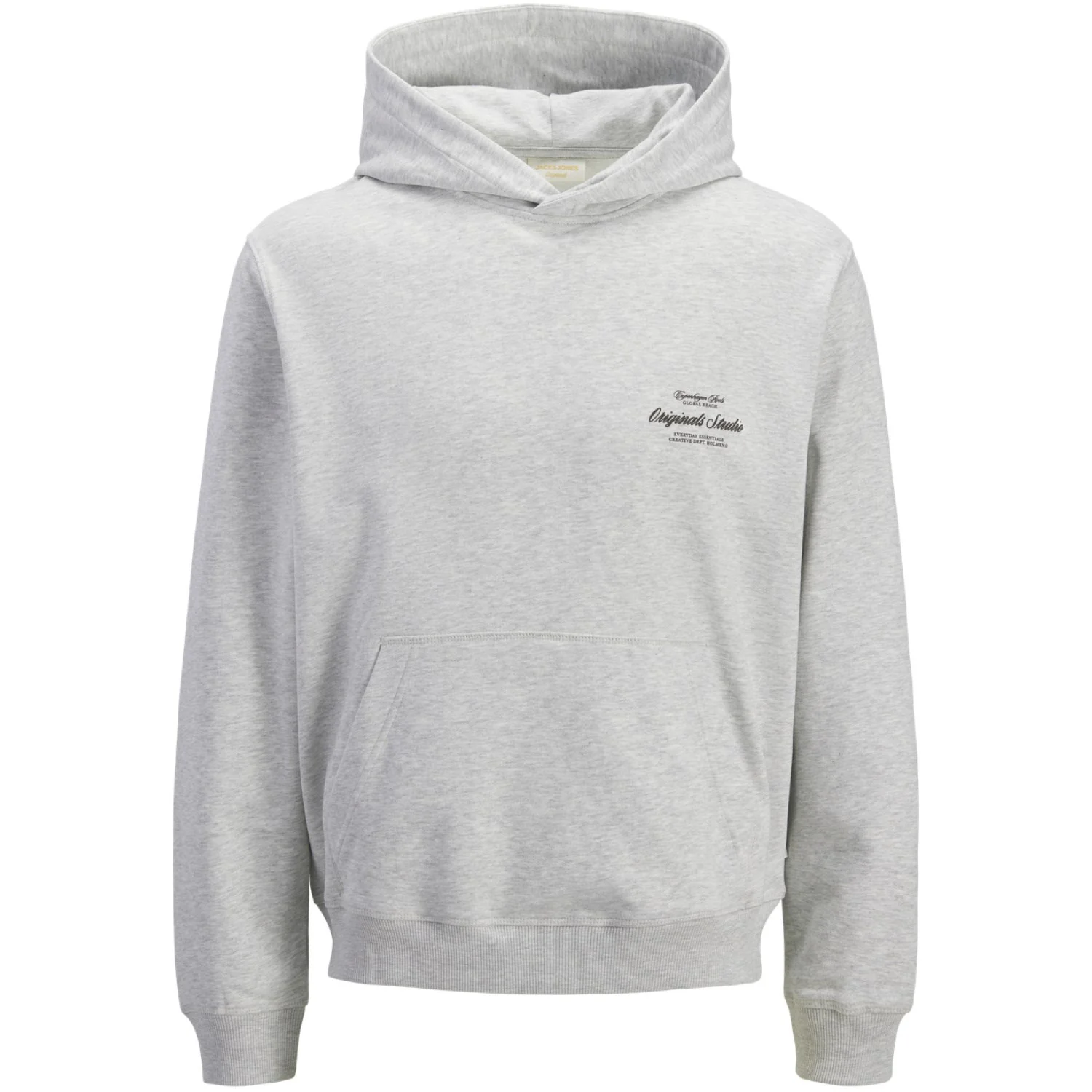 Jack & Jones Junior White Melange Jornorrebro Typo Back Sweat Hood Sn Jnr